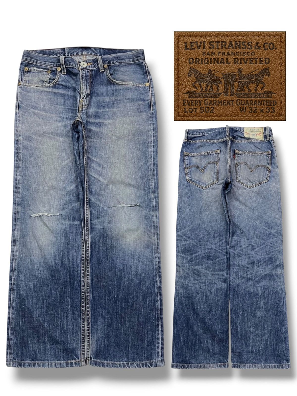 Levi's Vintage Levi’s 502 - Faded Wash, Distressed Denim Size US 33 - 1 Thumbnail