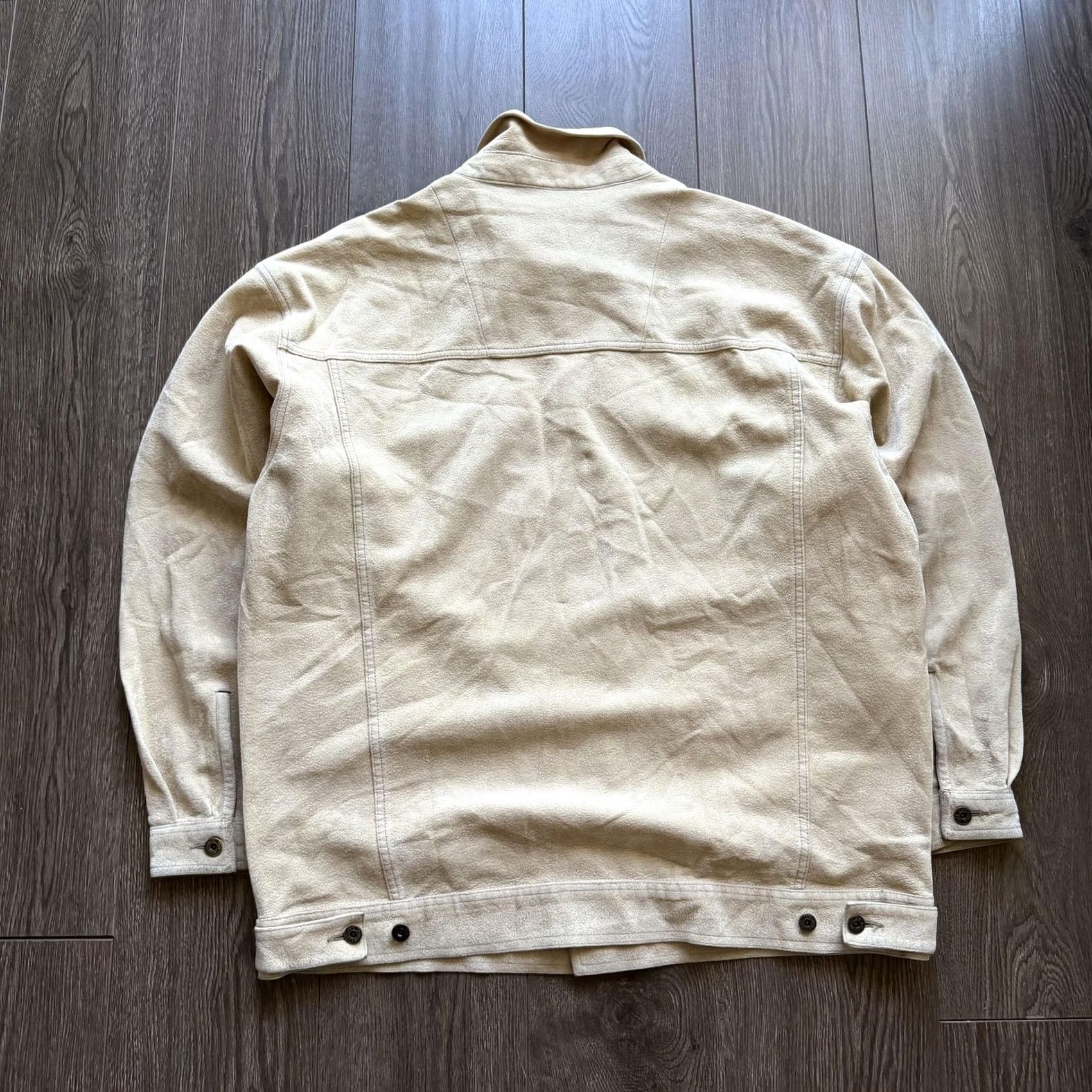 Vintage Koman 2XL Beige Fleece Button Front Shacket Casual Shirt Jacket Mens Size US XXL / EU 58 / 5 - 6 Thumbnail