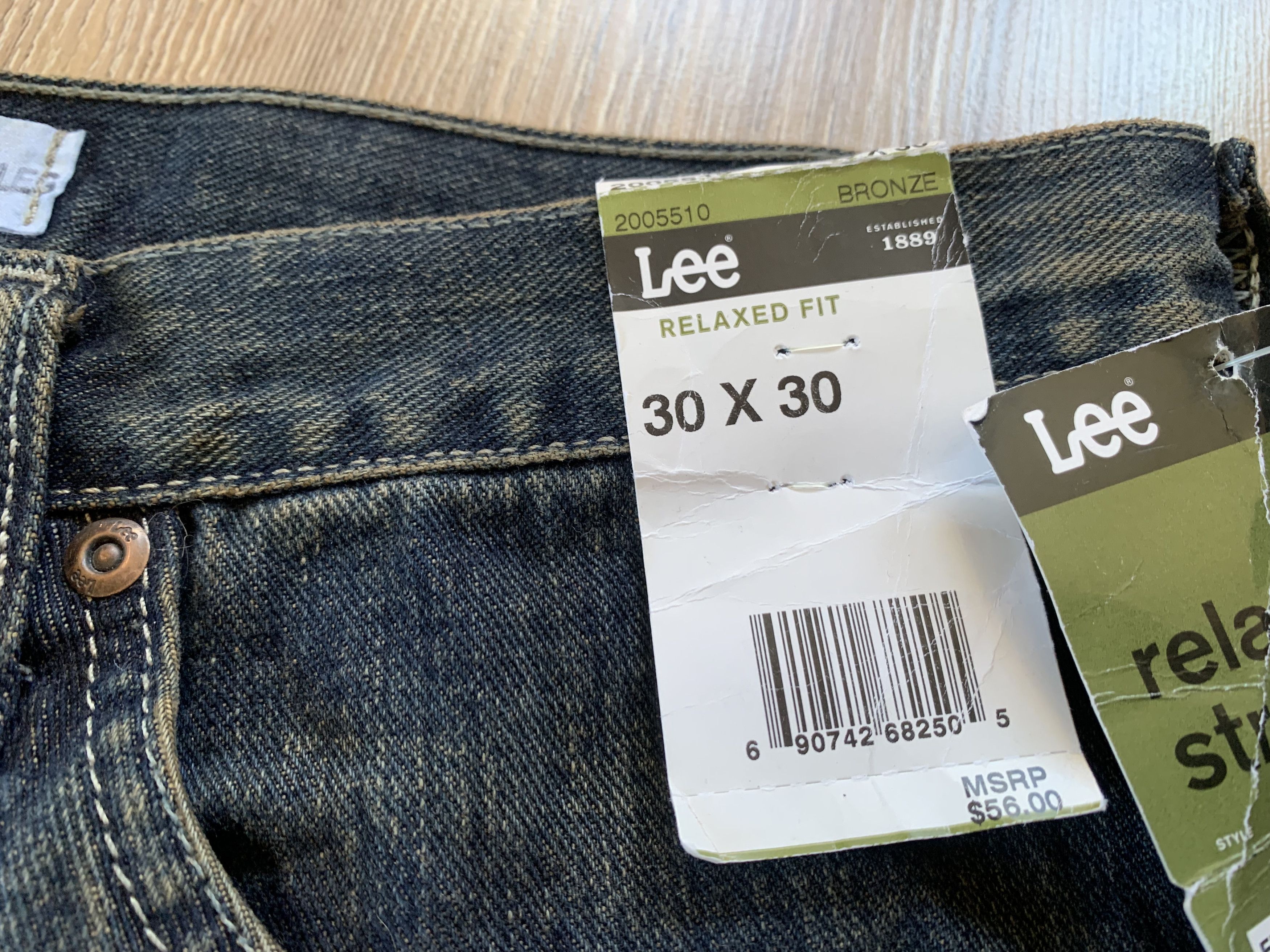 Lee New Lee Relaxed Straight Leg Vintage Jeans Size US 30 / EU 46 - 10 Thumbnail