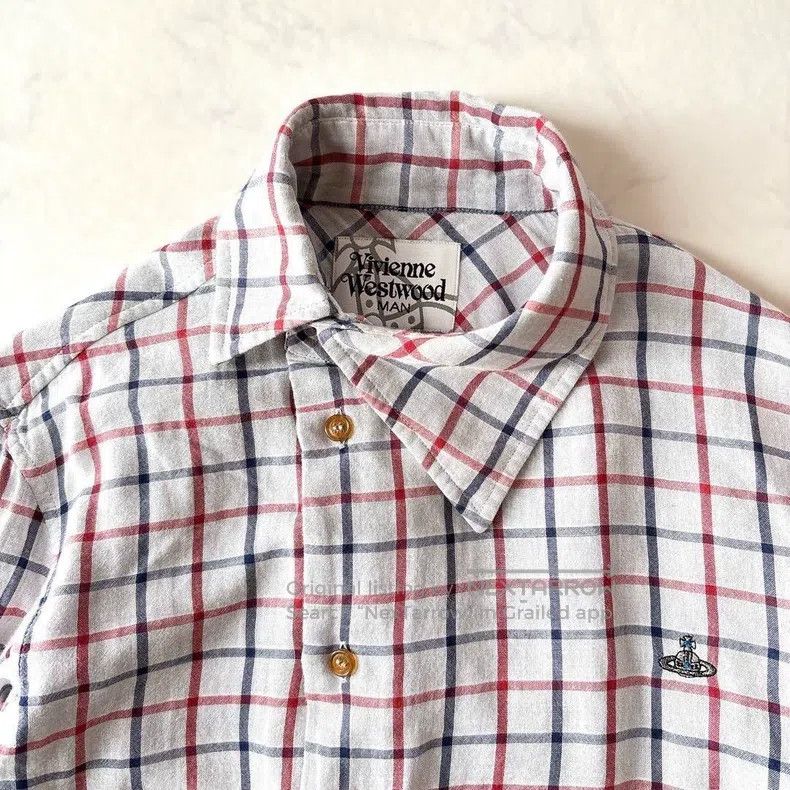 Vivienne Westwood Vivienne Westwood White and Red Blue Plaid Shirt with Stri Size M / US 6-8 / IT 42-44 - 2 Thumbnail