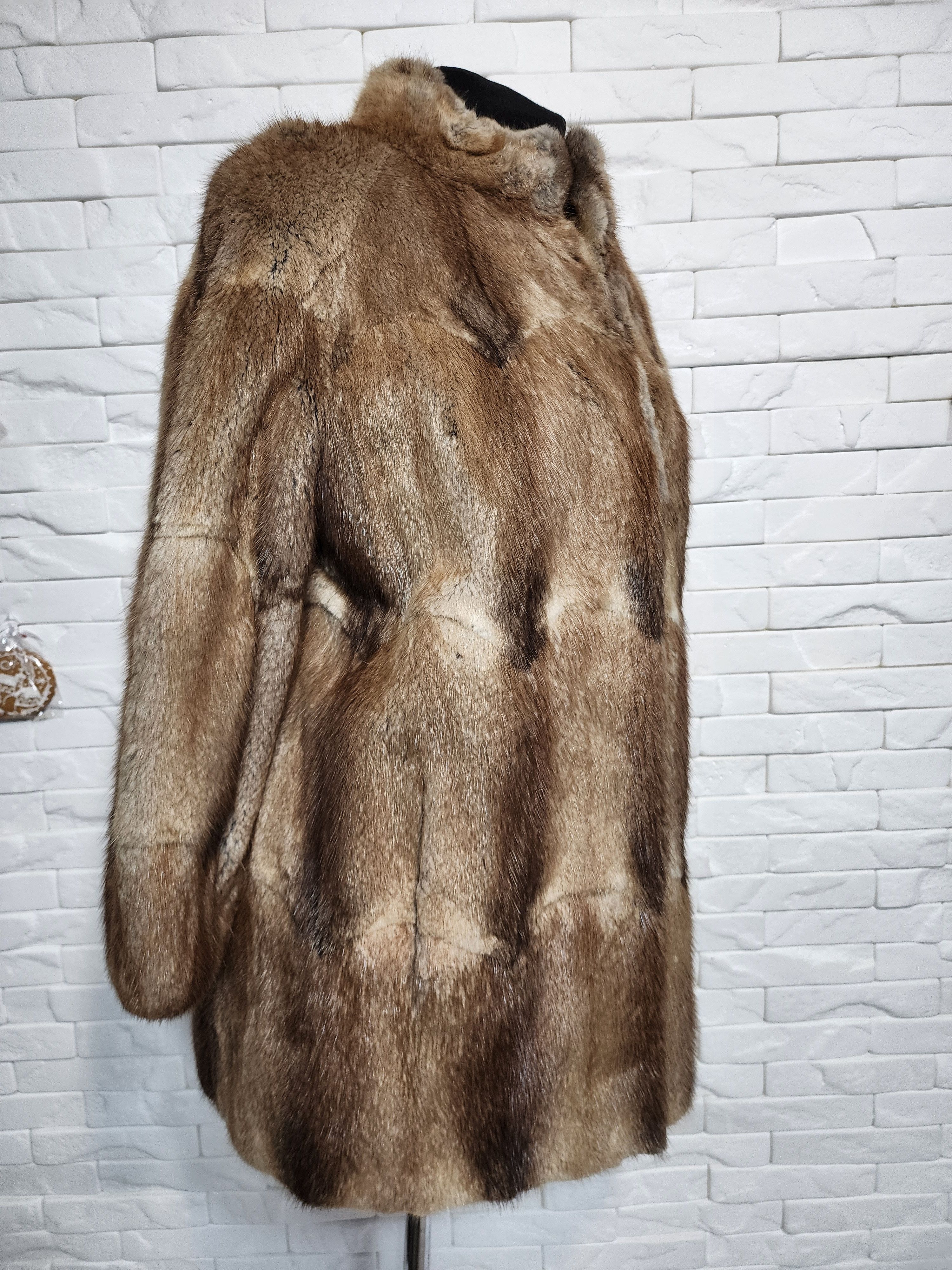 Furla Warm Brown Women's Fur Coat. Size L / US 10 / IT 46 - 3 Thumbnail