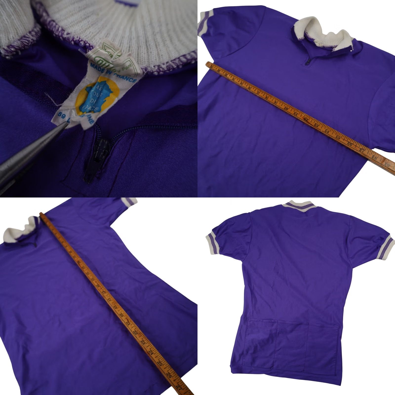 Vintage VINTAGE 70s Au Tour De France Cycling Jersey Purple S Men's T-Shirt DuPont Lycra Size US S / EU 44-46 / 1 - 8 Thumbnail