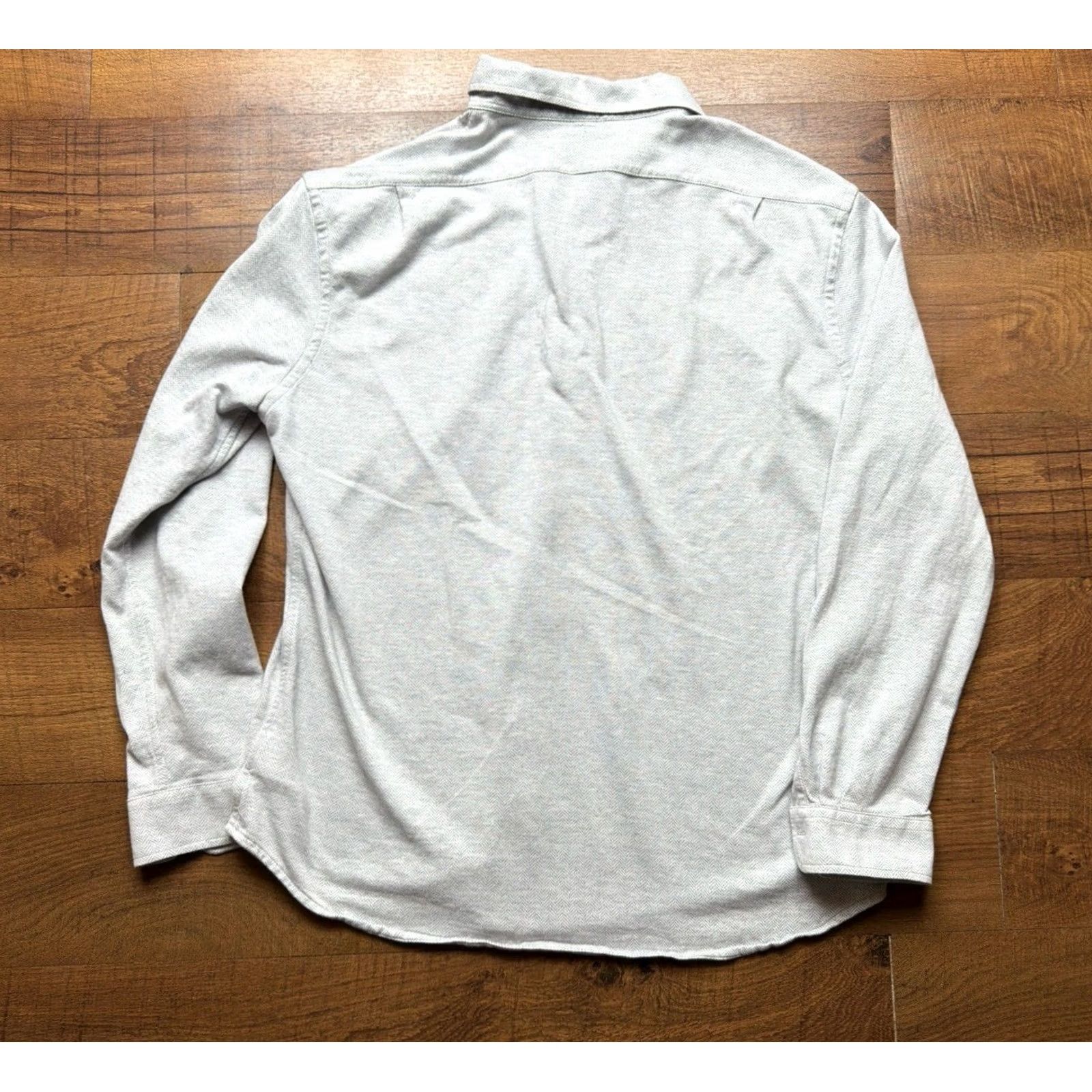 Polo Ralph Lauren Polo Ralph Lauren Shirt Mens XL Gray KNIT Dress Herringbone Long Sleeve Size 46R - 3 Thumbnail