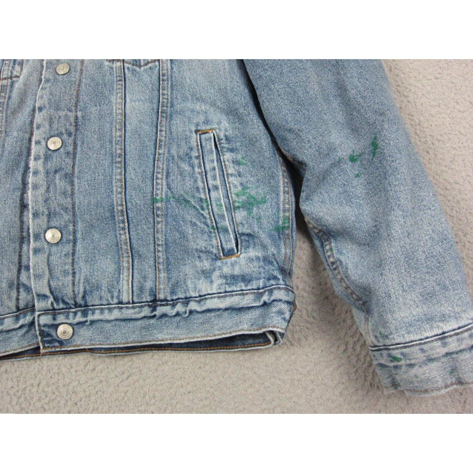 Gap VINTAGE Gap Denim Jacket Mens M Blue Denim Sherpa Lined Jean Trucker Coat Casual Bomber Style 80s 90s Workwear Mens Size US 31 - 3 Thumbnail