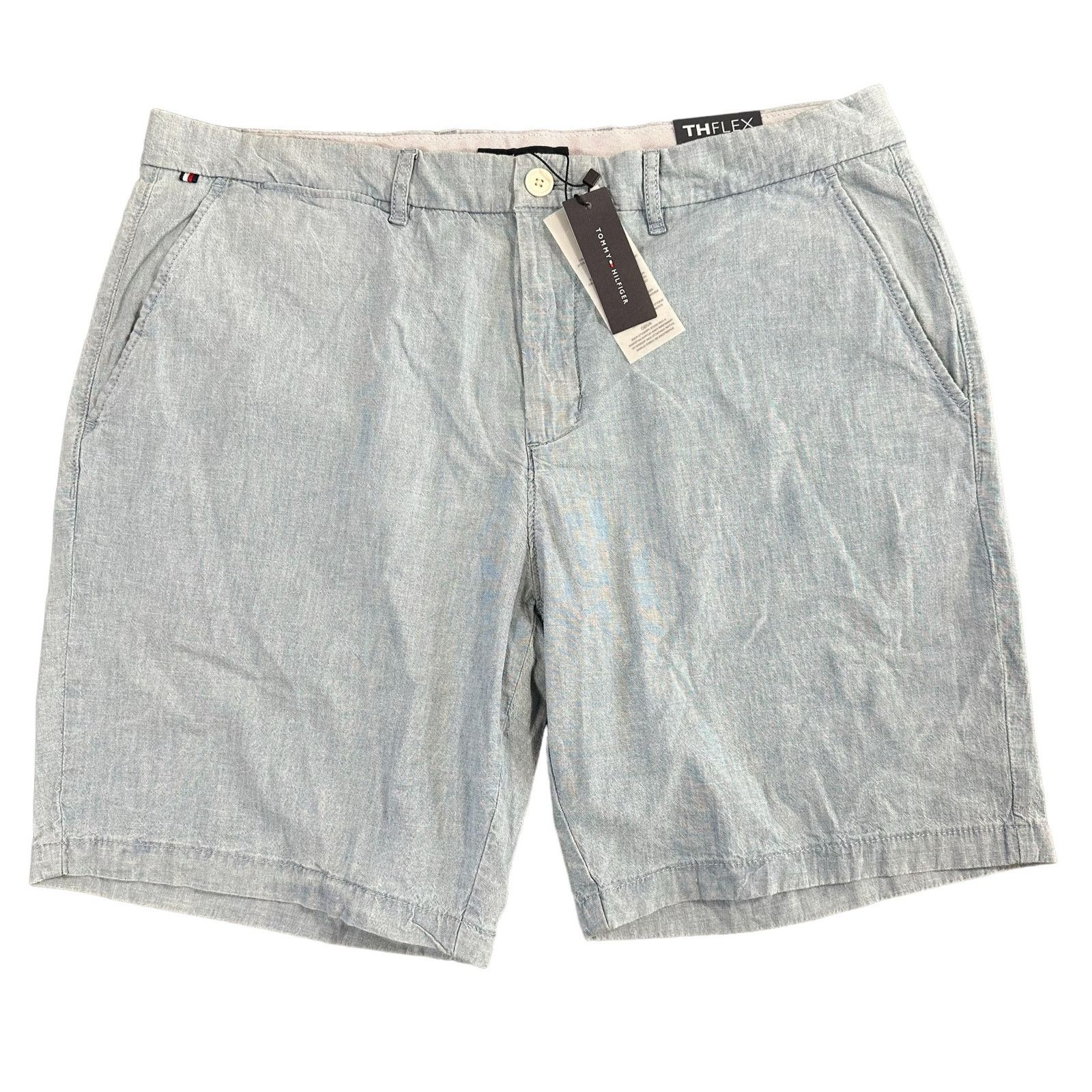Tommy Hilfiger Tommy Hilfiger Th Flex Stretch 9" Shorts Light Wash Chambray Size US 40 / EU 56 - 1 Thumbnail