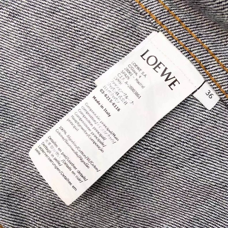 Loewe LOEWE Cotton 23ss leather brand logo denim jacket Size XS / US 0-2 / IT 36-38 - 4 Thumbnail