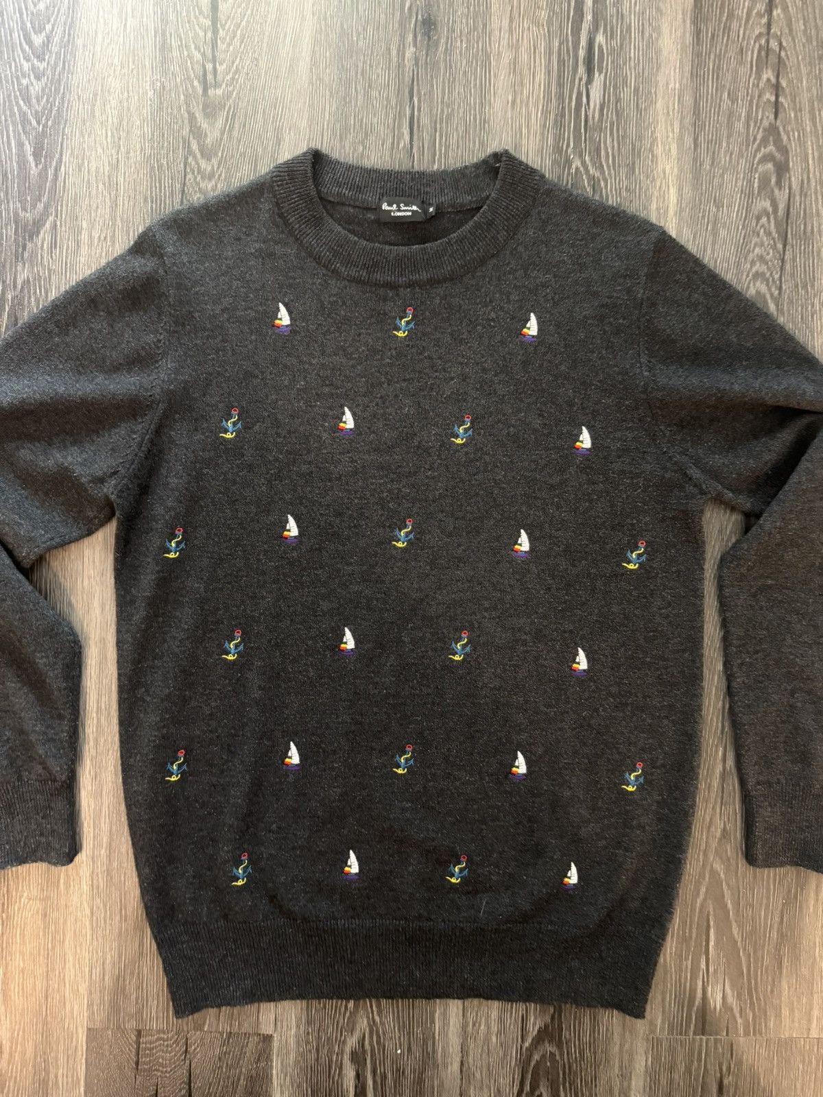 Paul Smith Paul Smith London Yacht Embroidered Wool Jumper Size US M / EU 48-50 / 2 - 2 Thumbnail
