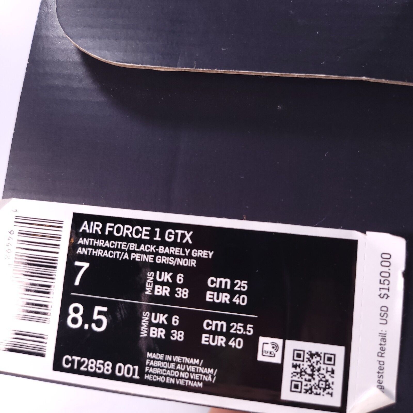 Nike Nike Air Force 1 GTX Shoe Mens Size 7 CT2858-001 Black Size US 7 / EU 40 - 9 Thumbnail