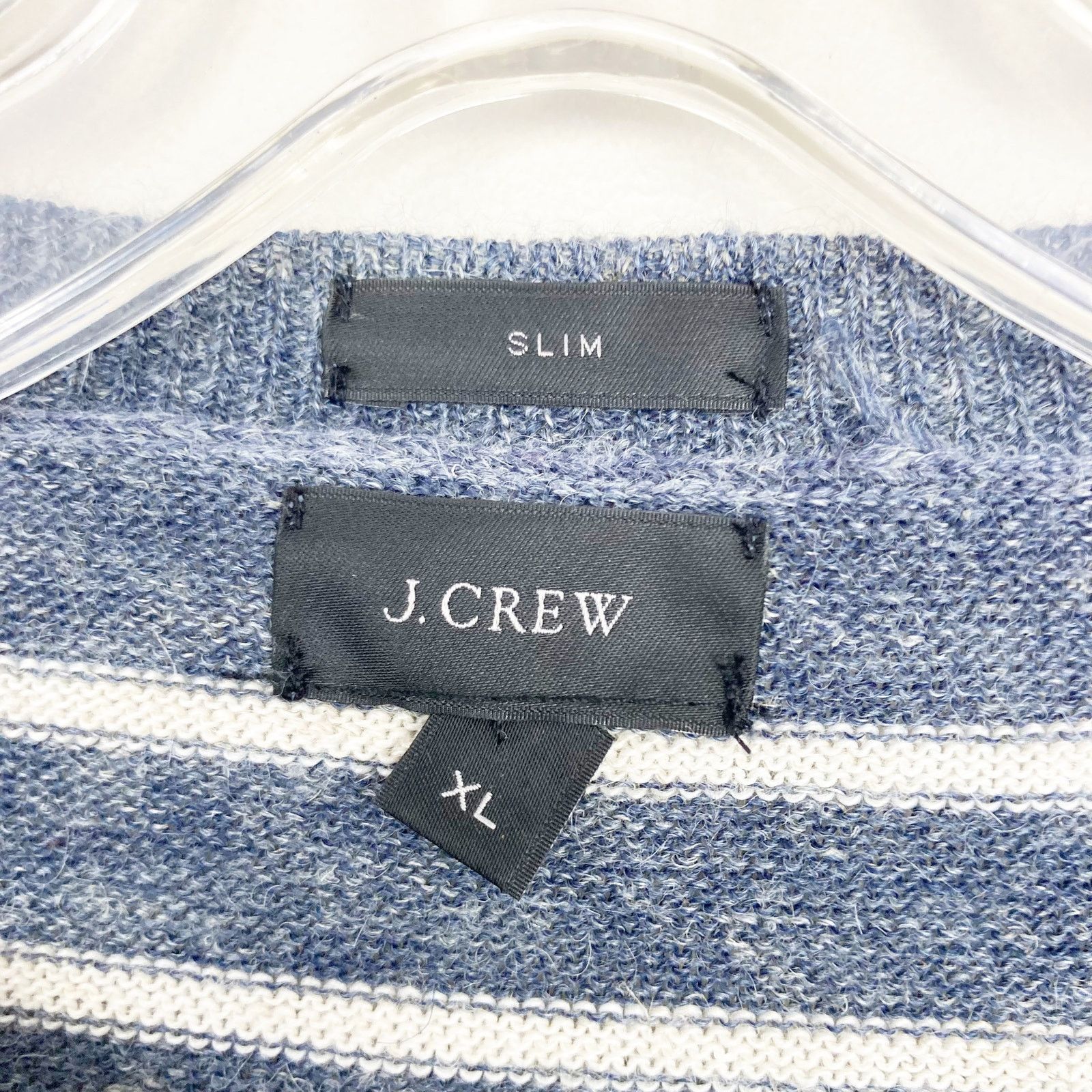 J.Crew J. Crew Blue White Striped Wool Blend Slim Fit Sweater Sz XL Size US XL / EU 56 / 4 - 3 Thumbnail