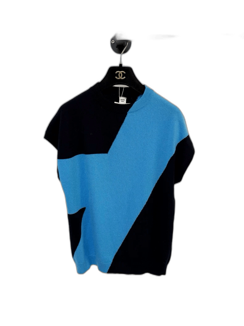 Hermes Hermes Cashmere Knit Sweater in Blue and Black Size S / US 4 / IT 40 - 1 Thumbnail