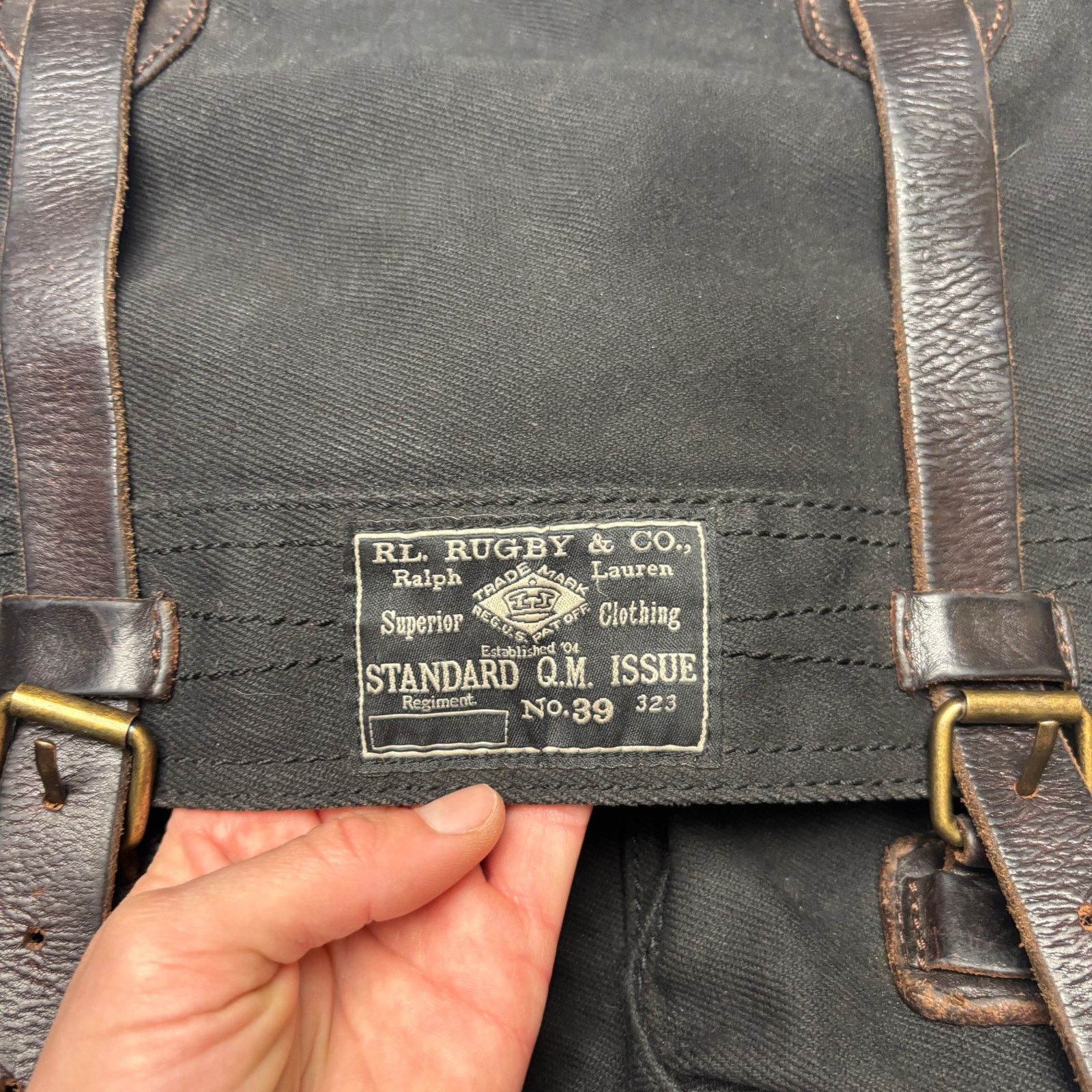 Ralph Lauren Rugby Ralph Lauren Canvas Utility Black Bag 12x19 Leather Size ONE SIZE - 3 Thumbnail