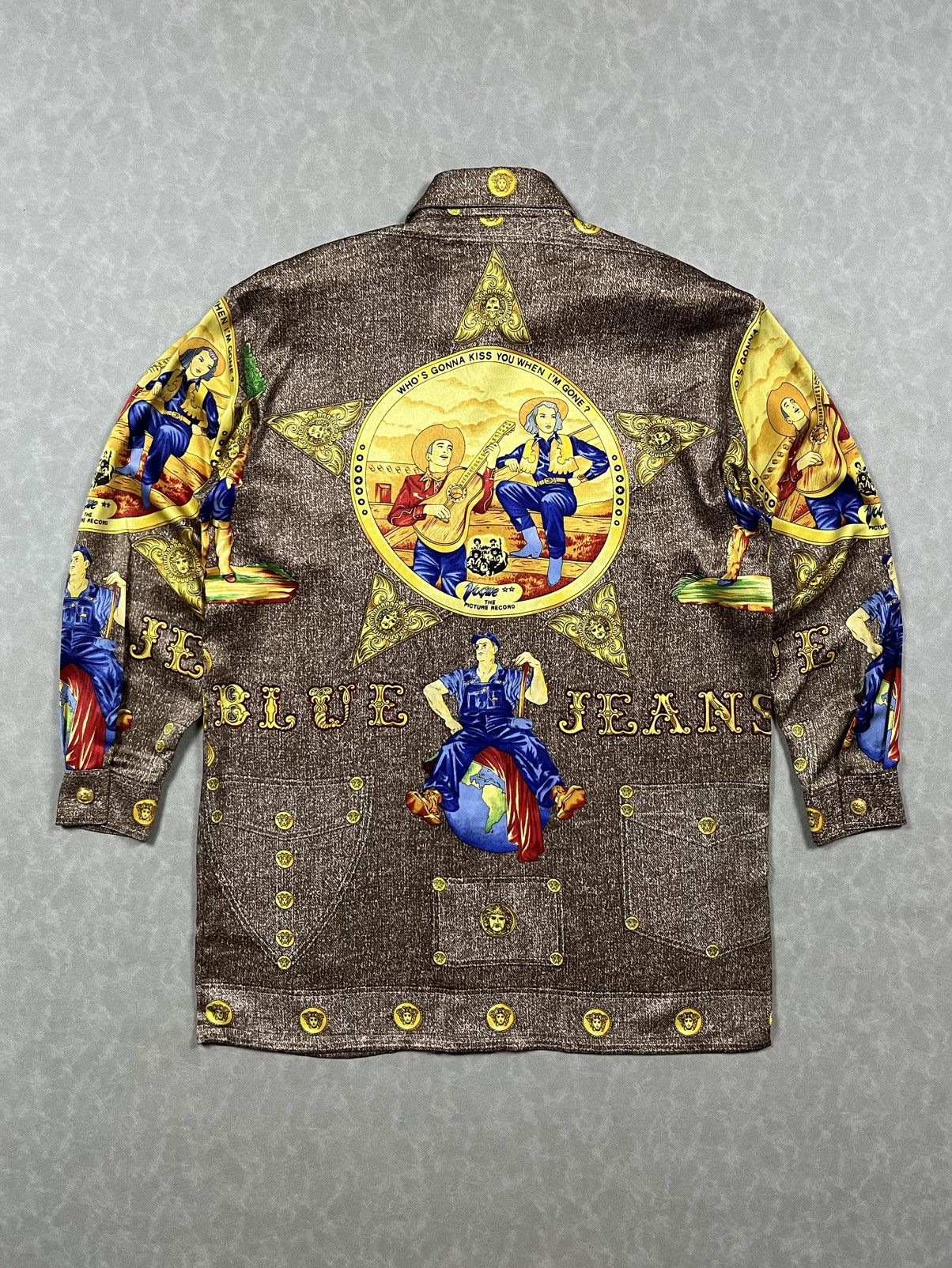 Versace Jeans Couture 90s Versace blue jeans silk Size US M / EU 48-50 / 2 - 2 Thumbnail