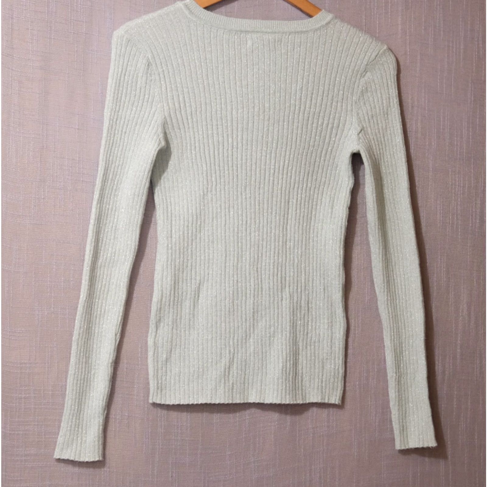 Nine West Nine West Sweater Crew Neck Ribbed Knit Metallic Mint Color Womens S #A2-36 Size S / US 4 / IT 40 - 5 Thumbnail