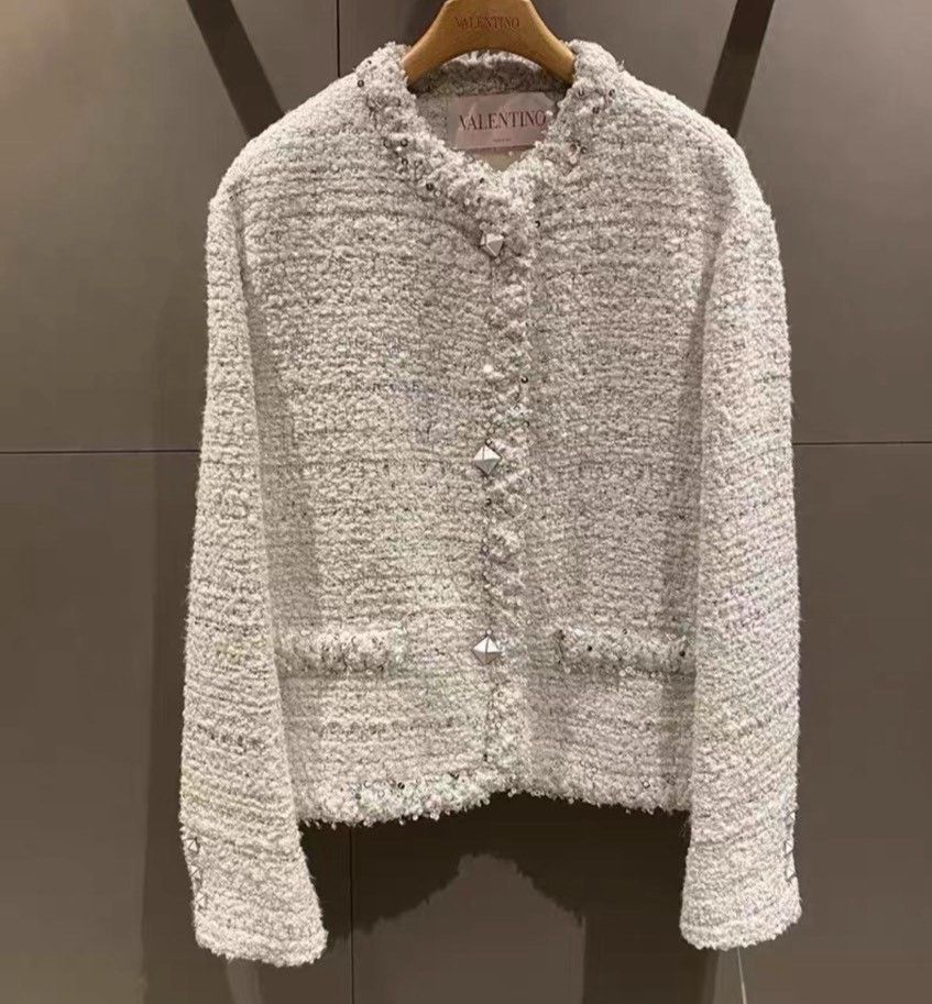 Valentino Valentino White Cropped Fringed Coat Size XS / US 0-2 / IT 36-38 - 1 Thumbnail