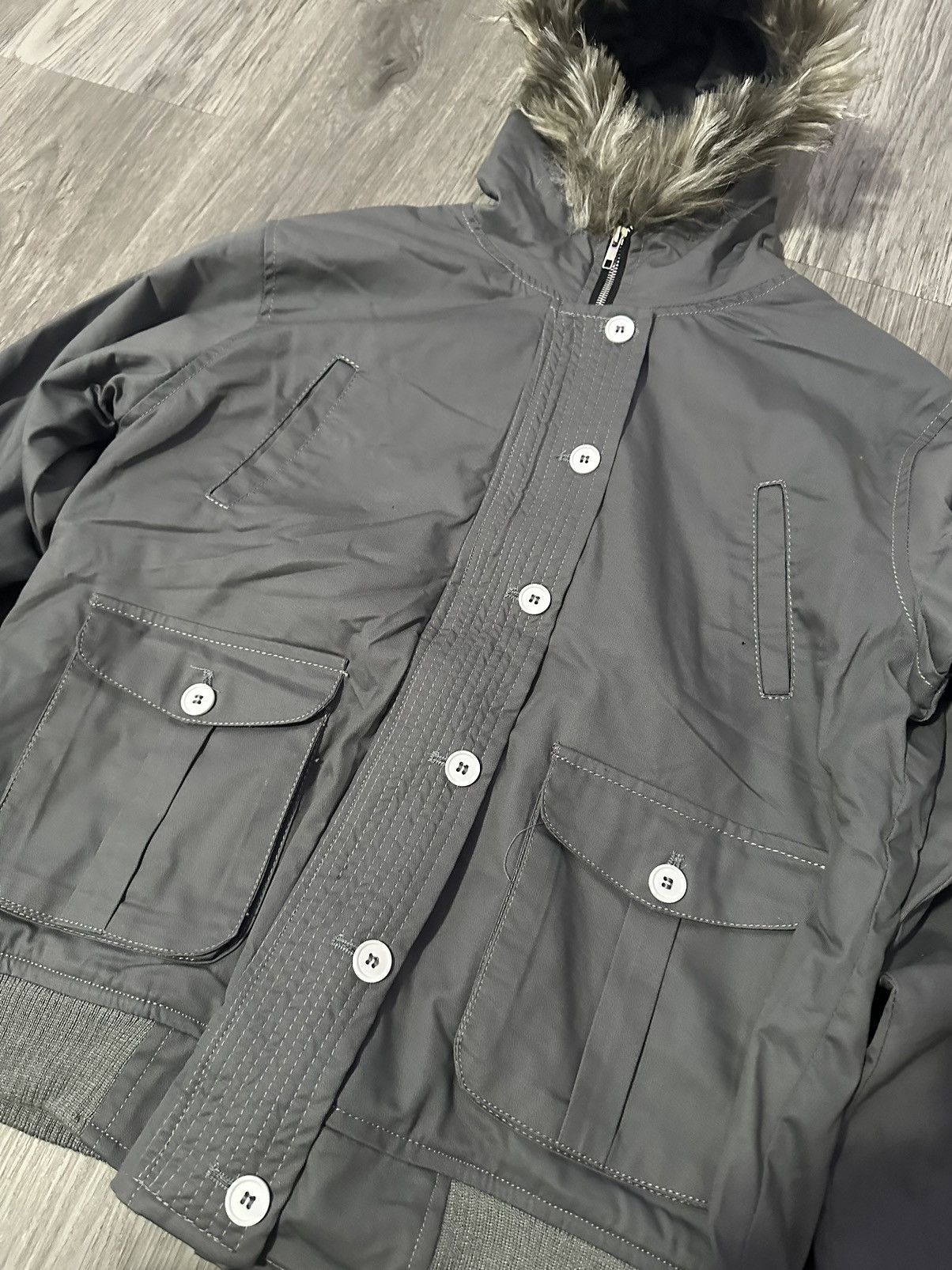 Japanese Brand × Vintage Japanese style button zipup w fur hood Size US M / EU 48-50 / 2 - 2 Thumbnail