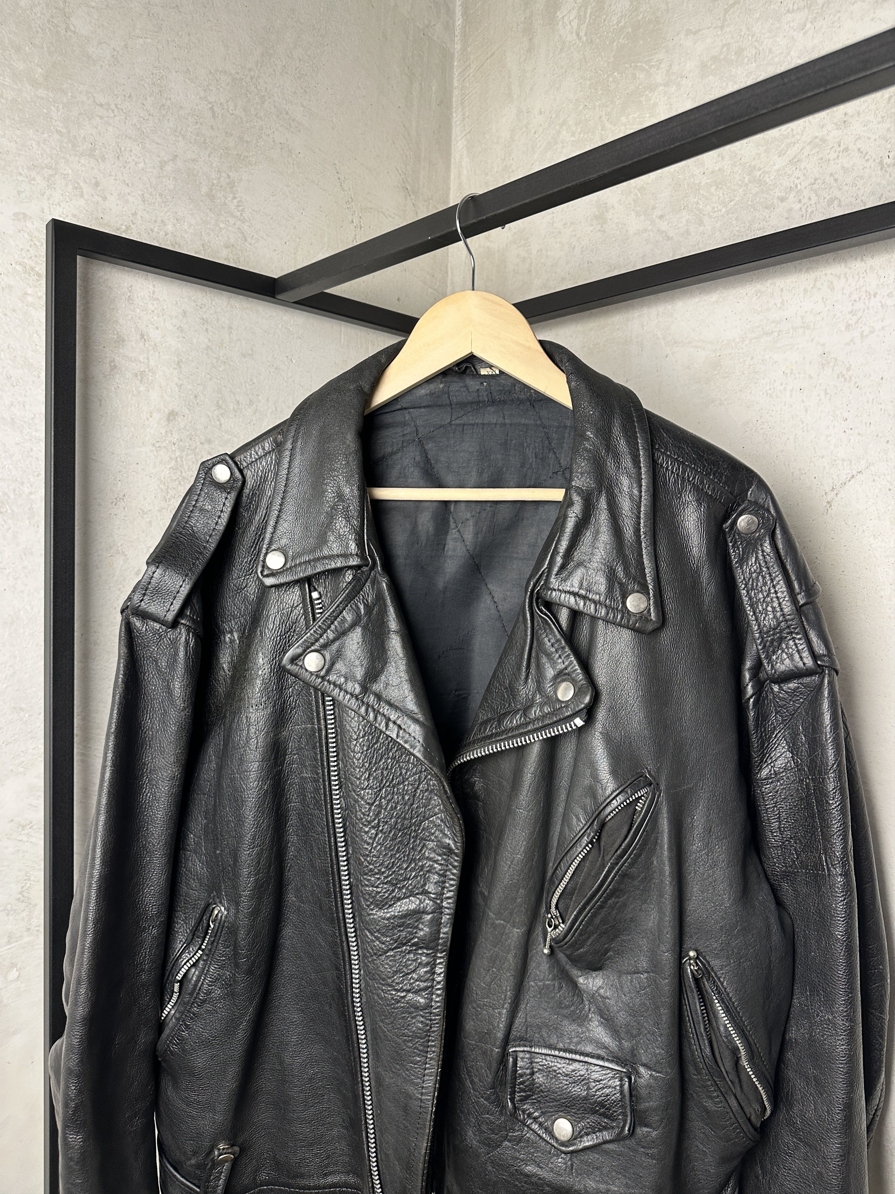 Genuine Leather Genuine Leather Bikers Black Jacket Customized Size US XL / EU 56 / 4 - 3 Thumbnail