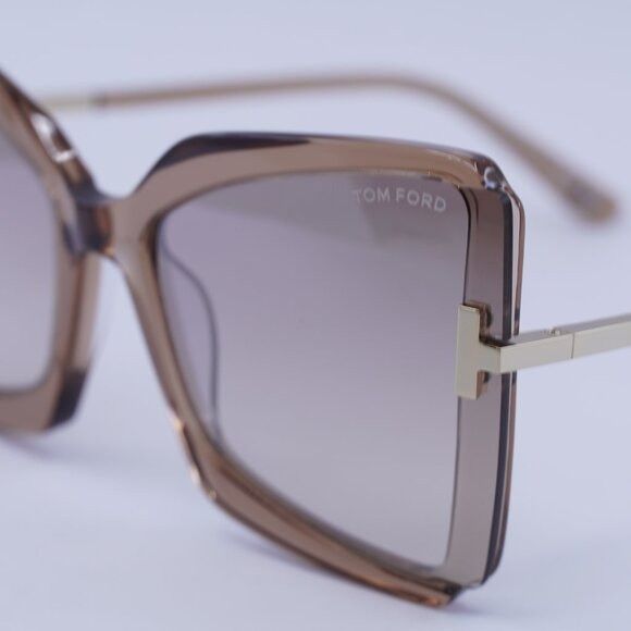 Tom Ford Tom Ford Gia FT0766 57G Sunglasses Gold Butterfly Frame Size ONE SIZE - 3 Thumbnail