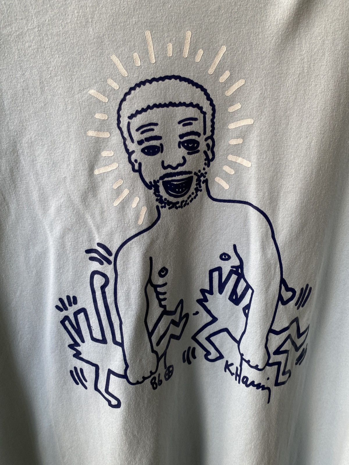 Keith Haring × Uniqlo × Vintage Vintage Keith Haring Uniqlo Distressed Long Sleeve Shirt Size US L / EU 52-54 / 3 - 3 Thumbnail
