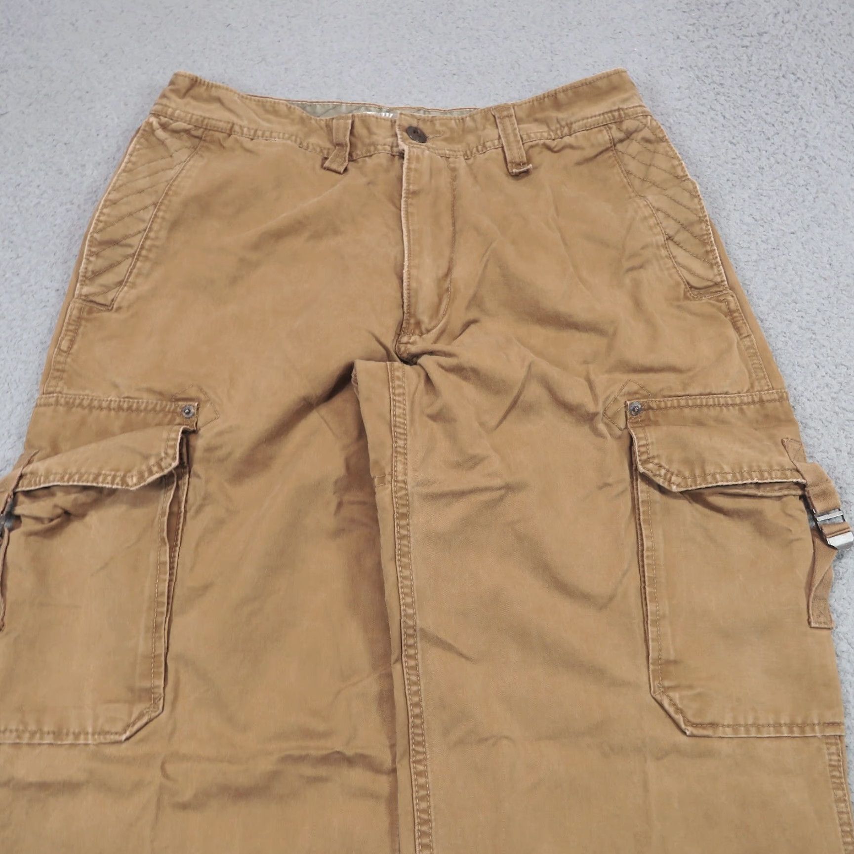 Old Navy VTG Old Navy Pants Mens 32 Baggy Cargo Wide-Leg Khaki 90s Grunge USA Fatigues Cartoon? Size US 32 / EU 48 - 4 Thumbnail