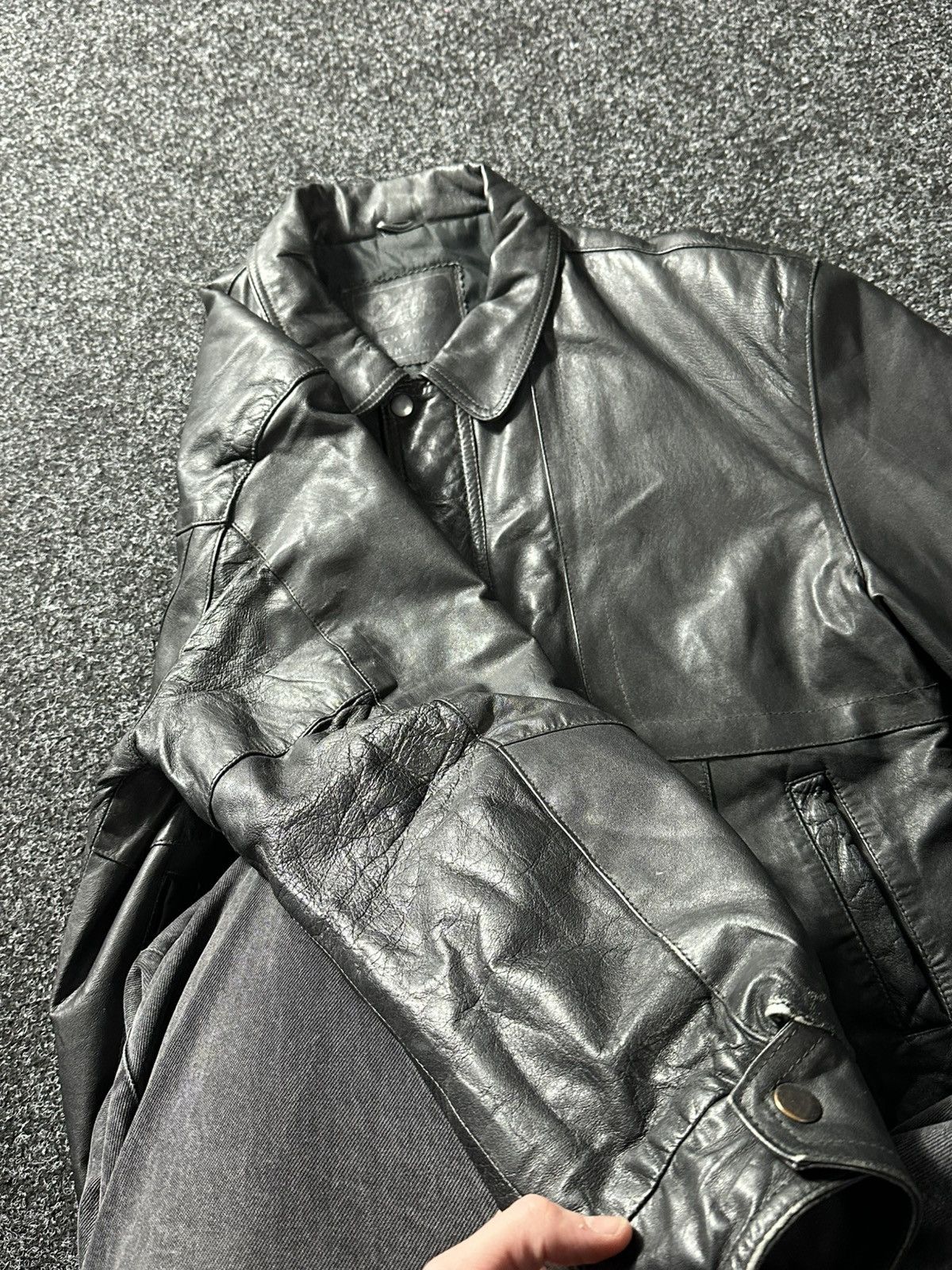 Vintage 🚨Vintage 90s Leather Biker Jacket-West Style Maison Margiela Size US S / EU 44-46 / 1 - 7 Thumbnail