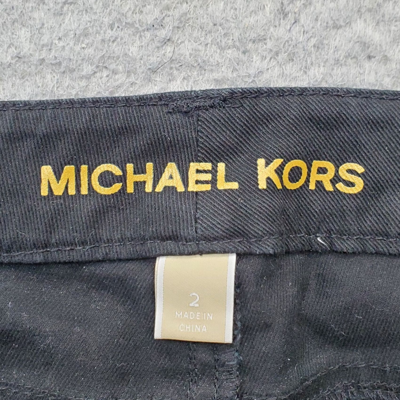 Michael Kors Michael Kors Jeans Womens 2 Black Denim Stretch Boho Dark Wash Signature 5-Pocket Denim Shirt? Size 26" / US 2 / IT 38 - 7 Thumbnail