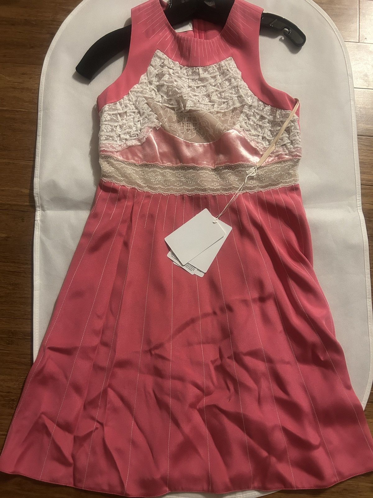 Valentino VALENTINO GARAVANI Lace-paneled silk mini Dress Pink size 40 Size S / US 4 / IT 40 - 5 Thumbnail