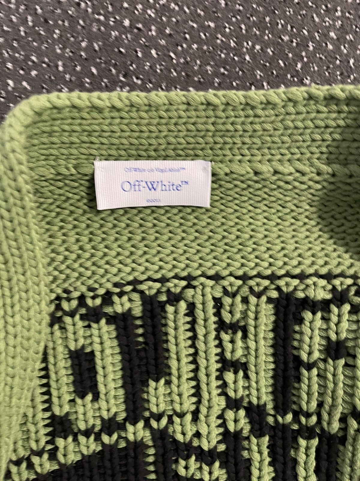 Off-White Off-White V-neck intarsia-knit cardigan Size US XL / EU 56 / 4 - 9 Thumbnail
