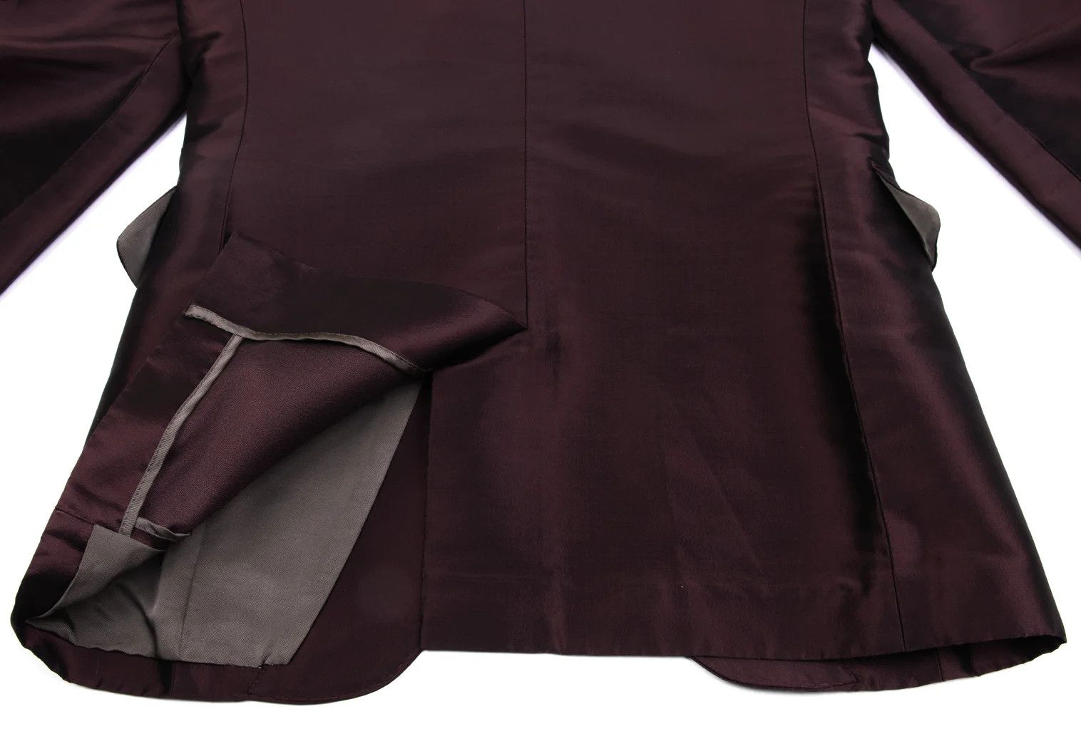 Jean Paul Gaultier Glossy Peak Lapel Jacket in Wine, Size 48 Size US M / EU 48-50 / 2 - 17 Thumbnail