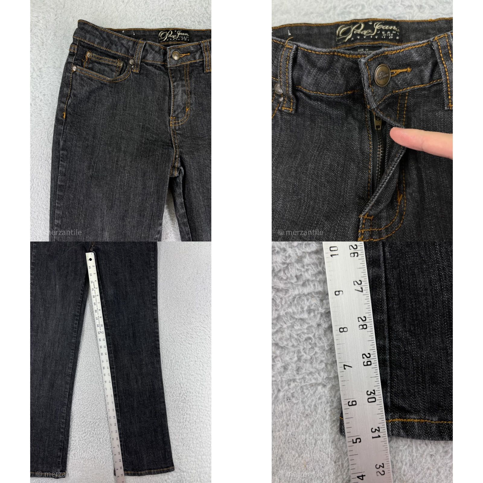 Vintage VINTAGE PACO Women's Jeans Pants Bootcut Slim Fit 11 Black Denim Cotton Blend Retro 90s Womens Size 32" / US 10 / IT 46 - 8 Thumbnail