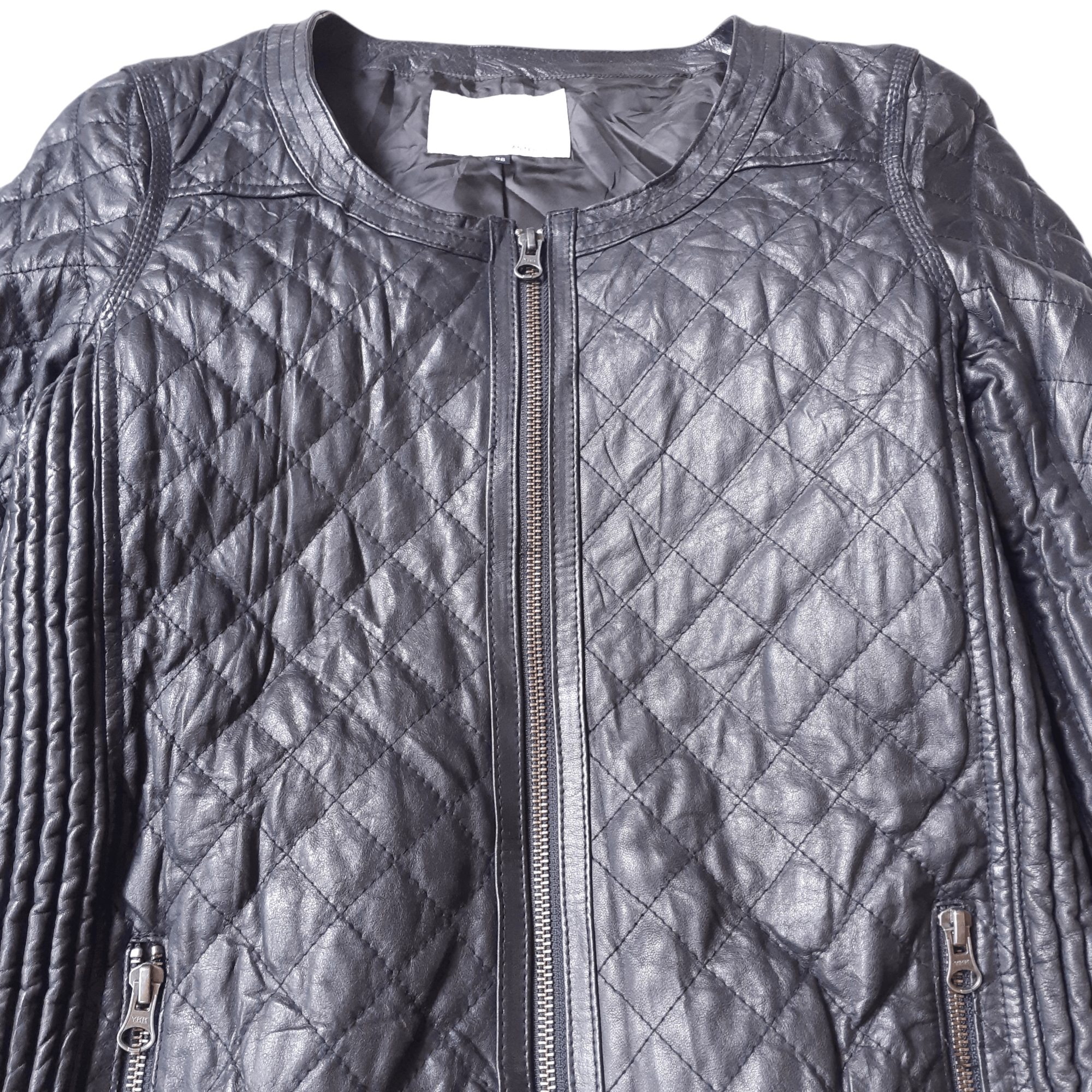 Enchantment Enchantement Japan Quilted Lambskin Leather Biker Jacket Size XS / US 0-2 / IT 36-38 - 4 Thumbnail