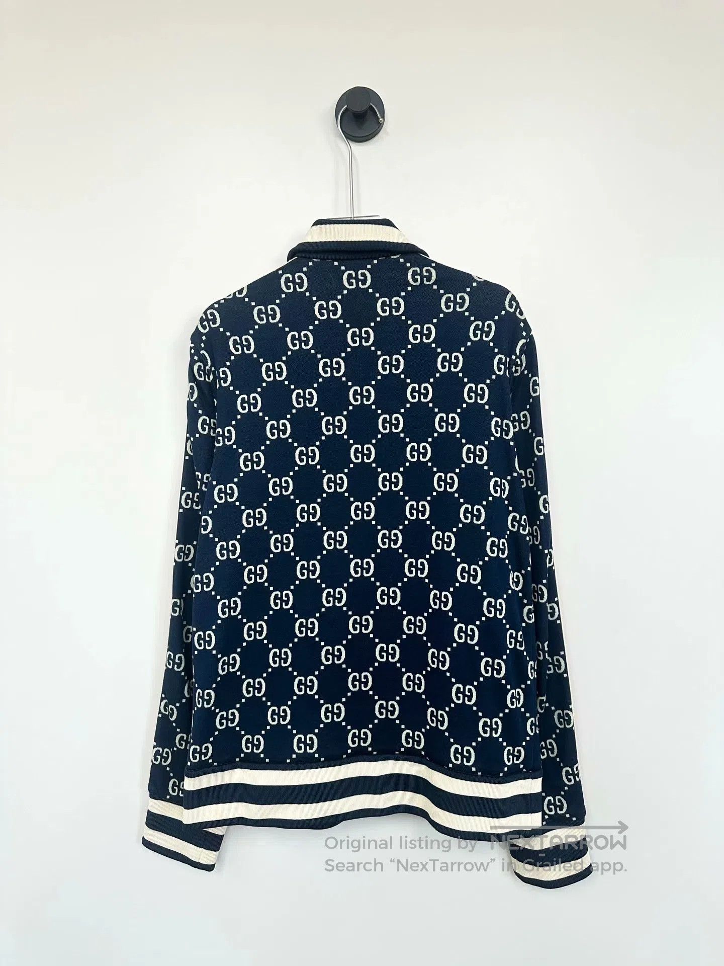 Gucci Guicci Blue All-over Printed Double G Jacquard Zip-up Jack Size US M / EU 48-50 / 2 - 2 Thumbnail