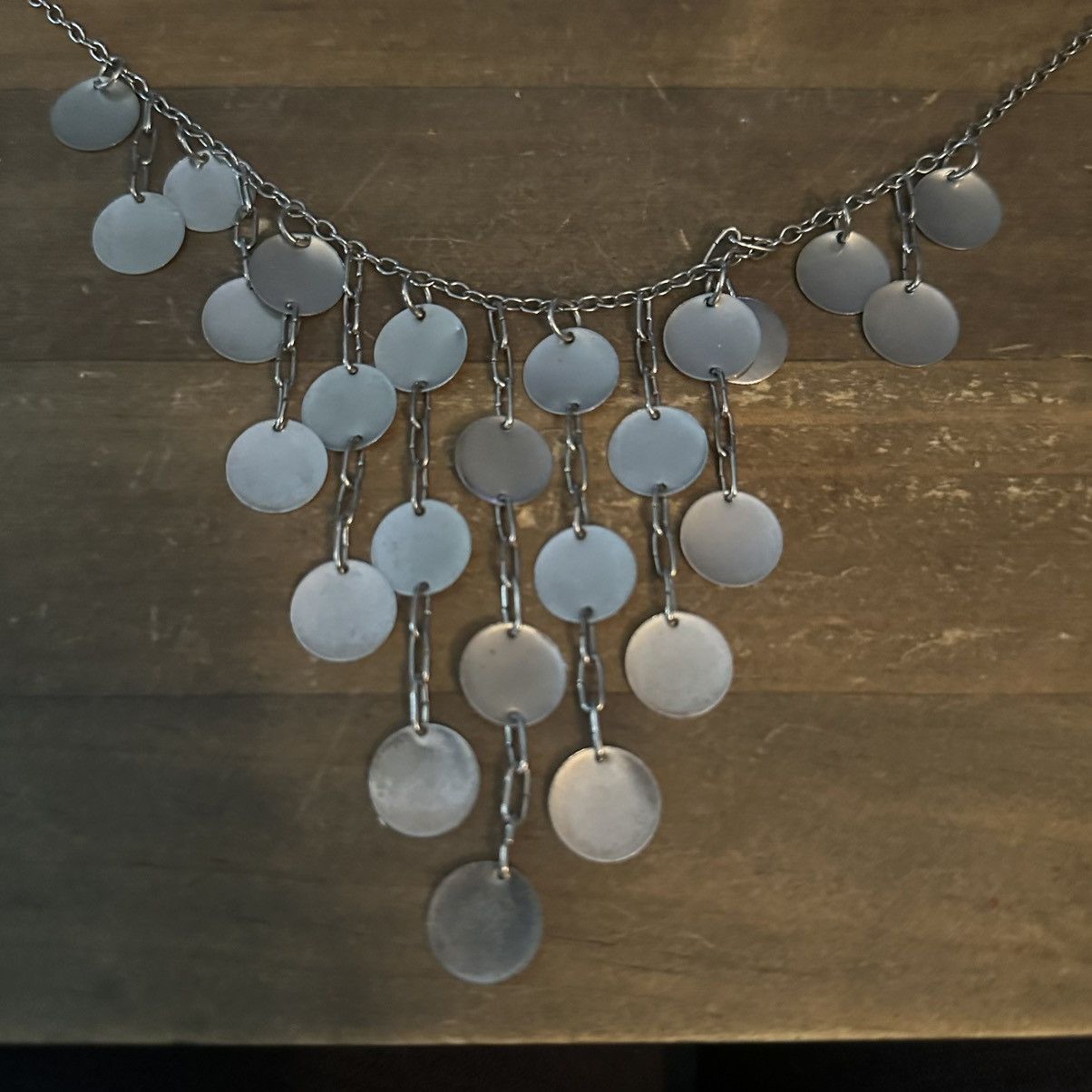 Vintage Vintage silver tone pyramid bib necklace Size ONE SIZE - 4 Thumbnail