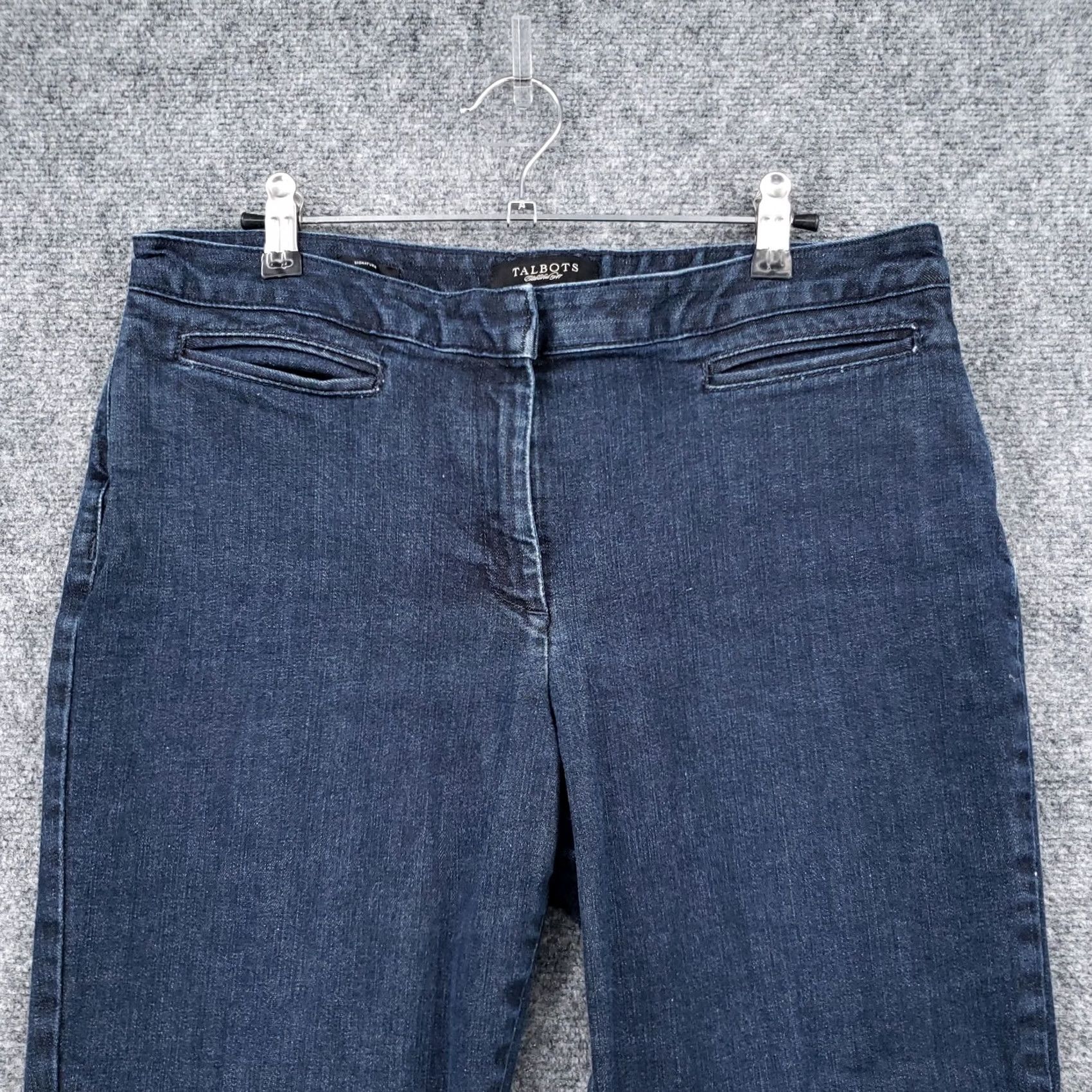 Talbots Talbots Womens Blue Signature Fit Straight Mid Rise Stretch Ankle Denim Jeans Size 10 Size 32" / US 10 / IT 46 - 3 Thumbnail