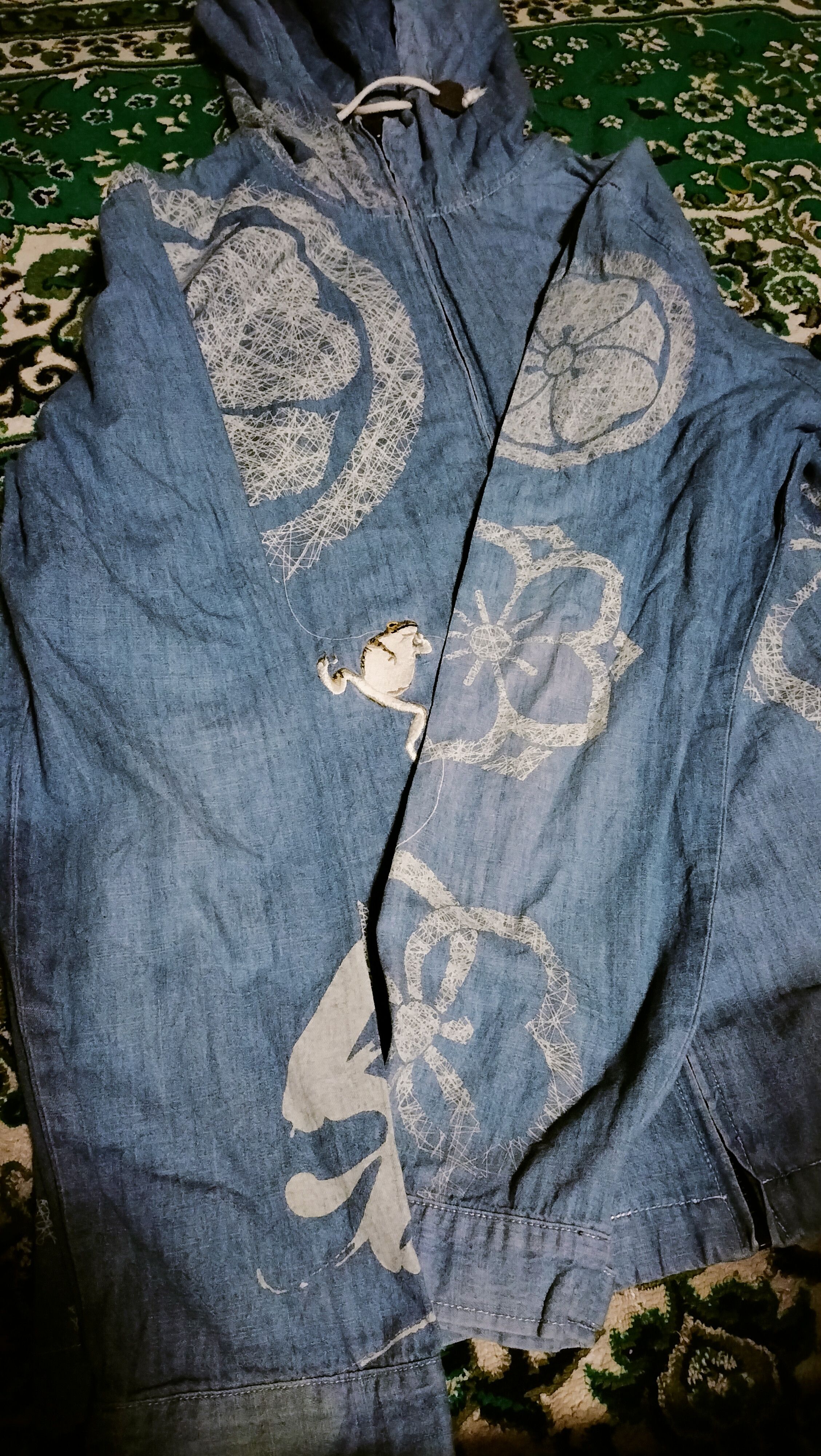 Japanese Brand Sanmaruichi Sukajan embroidery Chambray Hoodie Japanese Arts Size US M / EU 48-50 / 2 - 7 Thumbnail