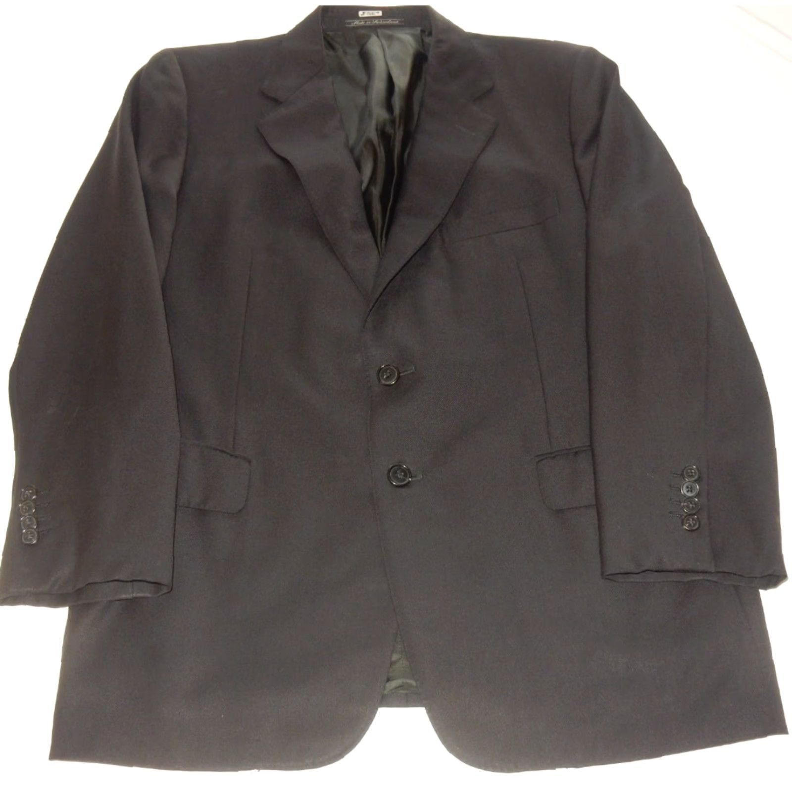 Ermenegildo Zegna VINTAGE Ermenegildo Zegna Blazer Sport Coat Men 50R Black Wool Solid Traveller Su Misura Size 50R - 2 Thumbnail