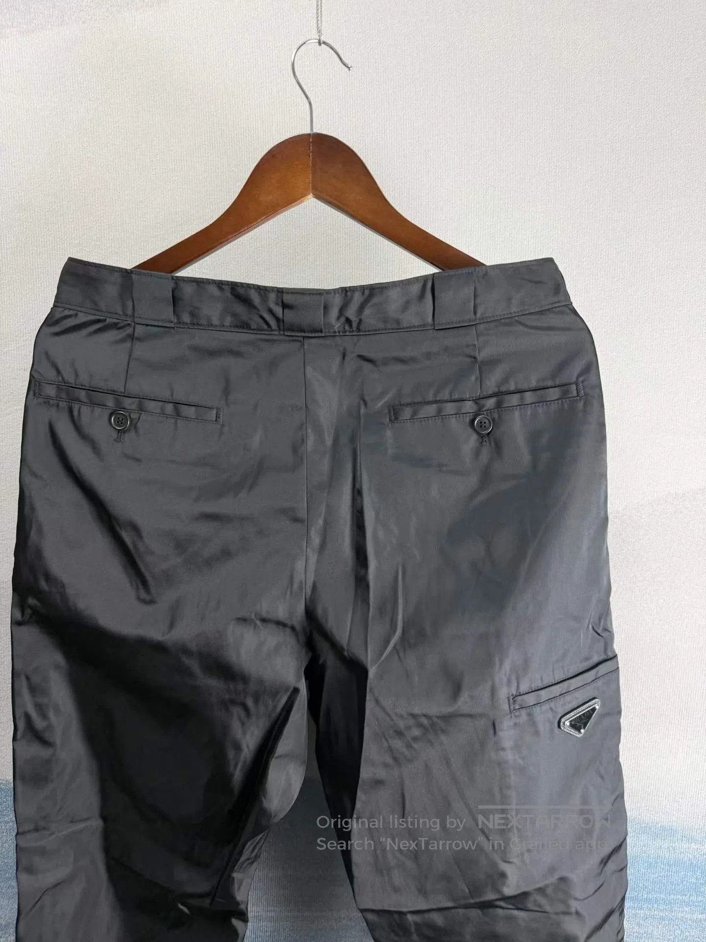 Prada Prada Black Back Triangle Logo Nylon Pants| Size US 30 / EU 46 - 3 Thumbnail