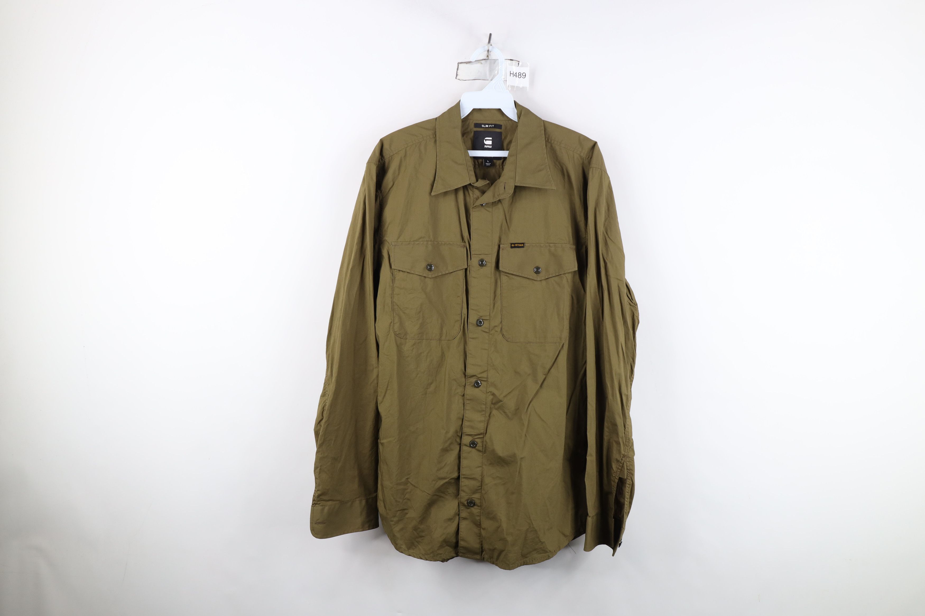 G-Star G Star Raw Spell Double Pocket Collared Button Shirt Green Size US L / EU 52-54 / 3 - 1 Thumbnail