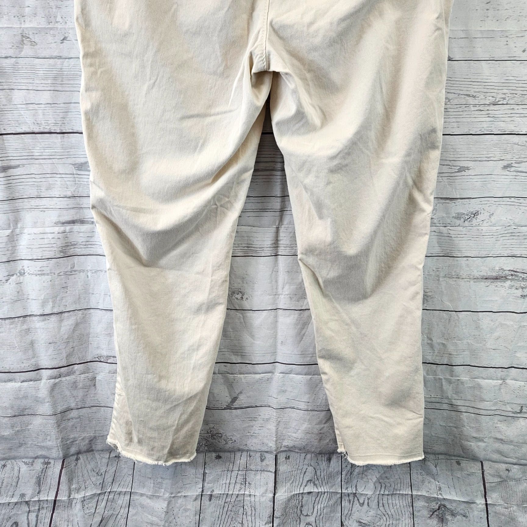 Loft LOFT Ann Taylor Womens Marisa Ankle Pants Sz 6 Embroidered Raw Hem Ivory Cotton Blend Pants Womens 6 Ankle Embroidered Ivory 90s? Size 28" / US 6 / IT 42 - 6 Thumbnail