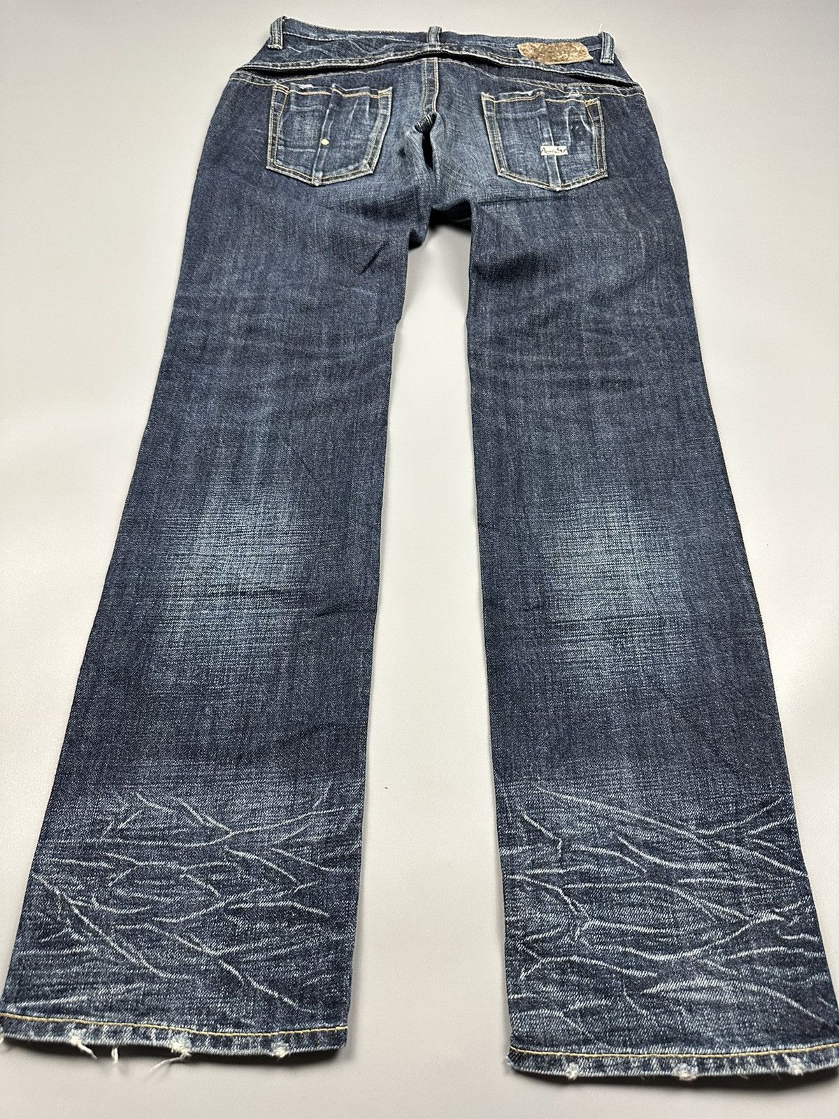 If Six Was Nine × Le Grande Bleu (L.G.B.) Vintage Special Antgauge Fourmimesure Distressed Denim Size US 31 - 4 Thumbnail