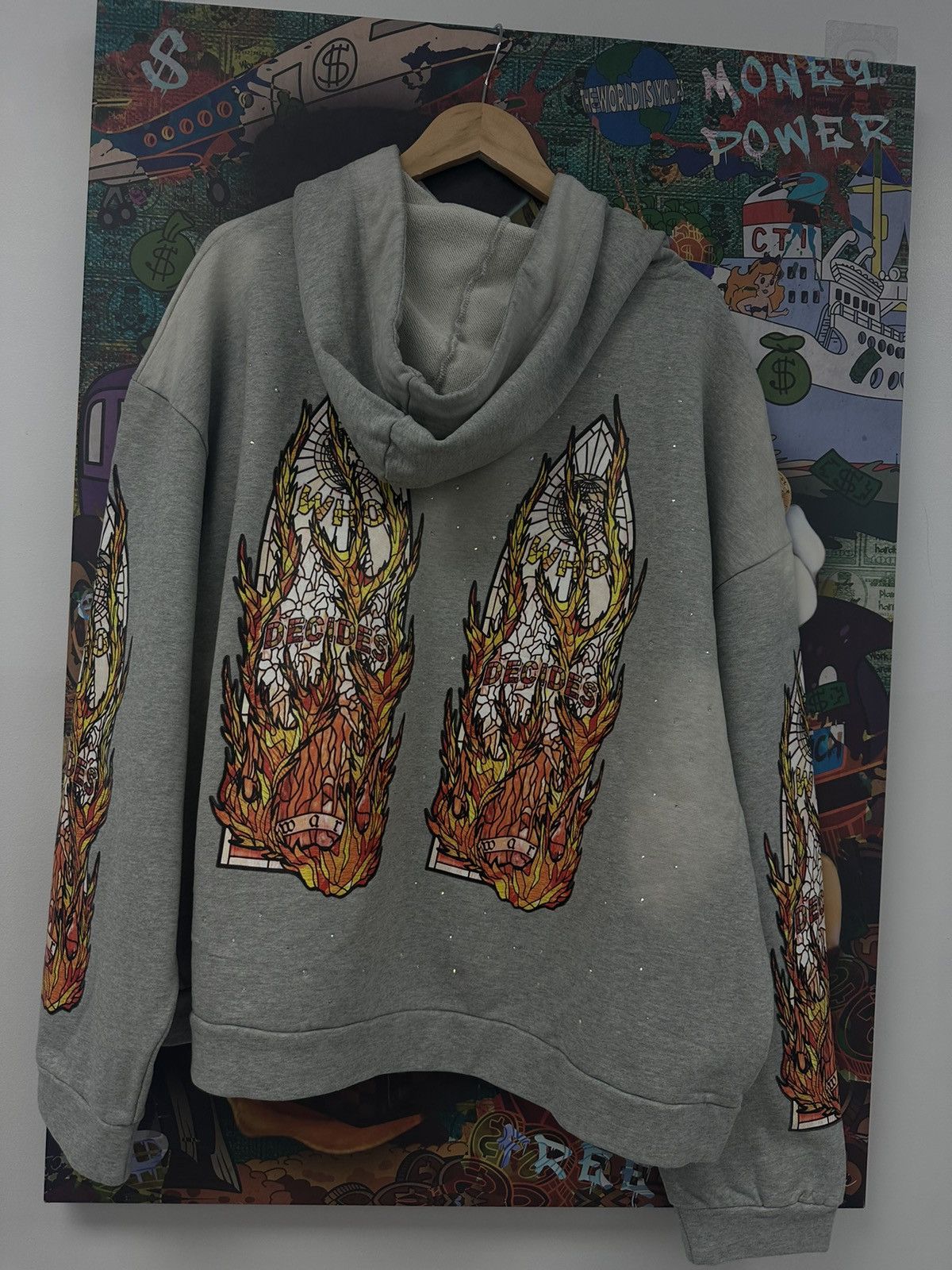 Who Decides War Who Decides War Flames Hoodie Grey Size US XL / EU 56 / 4 - 2 Thumbnail