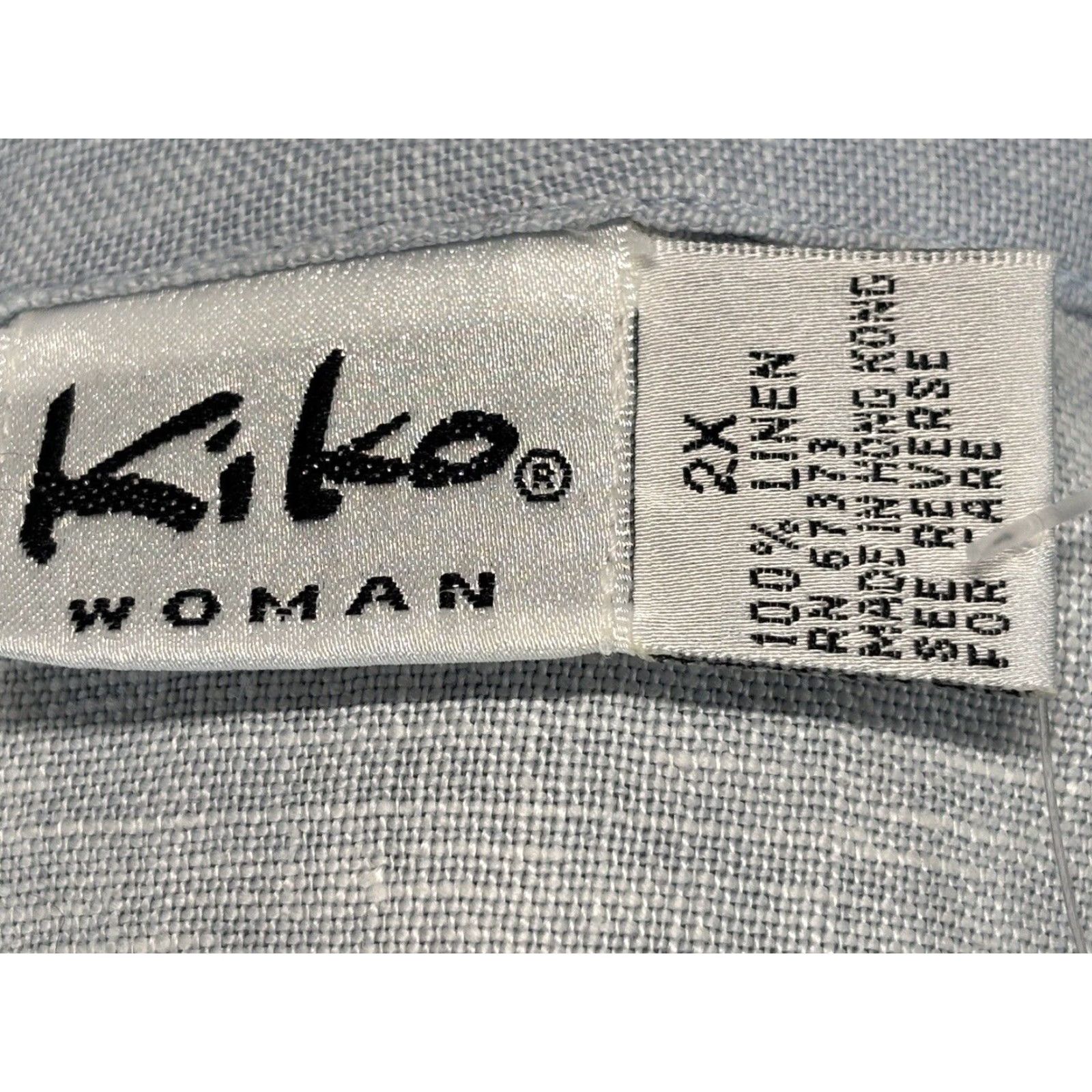 Vintage VINTAGE Kiko Woman Linen Top Shirt Plus 2X Blue Short Sleeve Casual Artsy Spring Summer Women Size XXL / US 16-18 / IT 52-54 - 6 Thumbnail