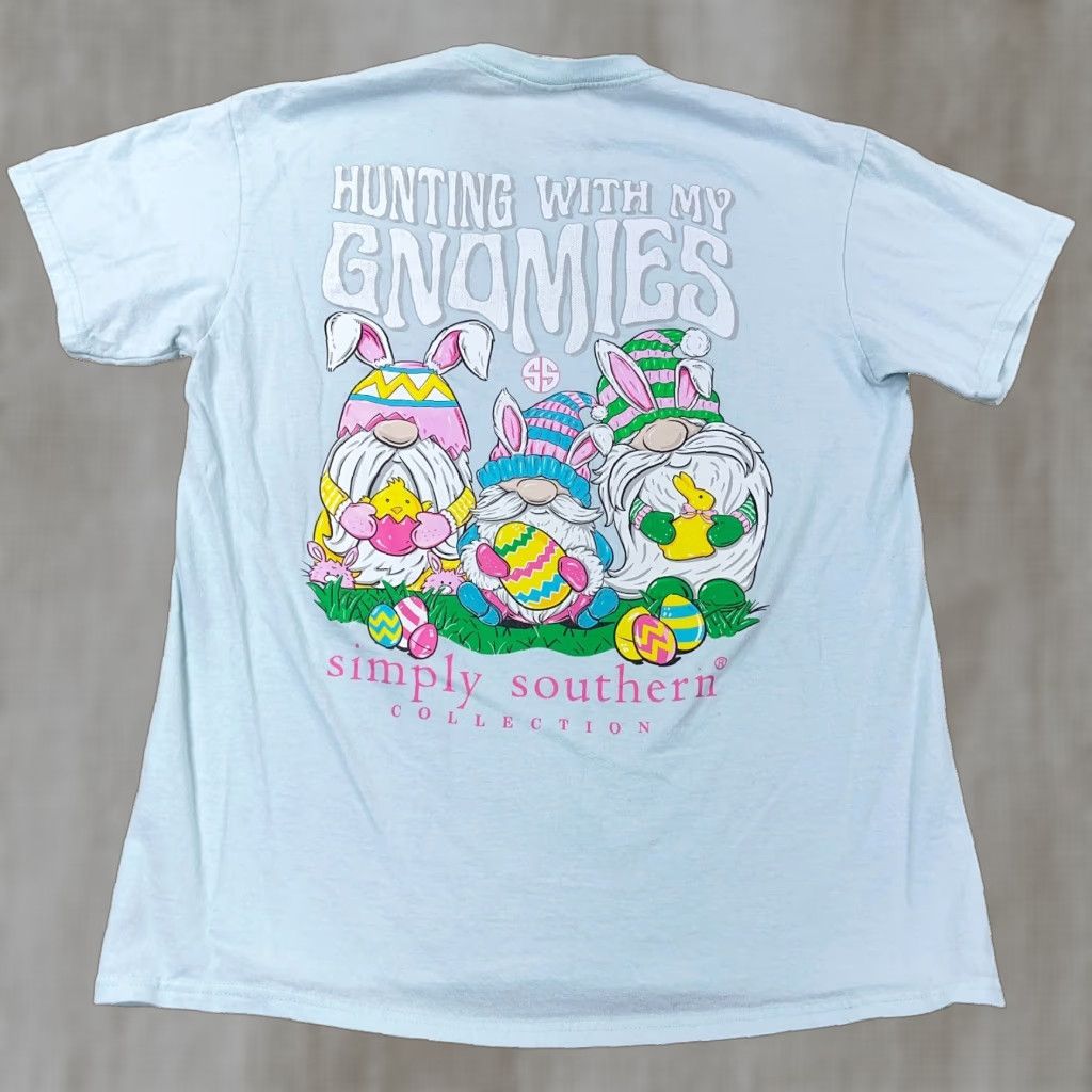 Vintage VINTAGE Simply Southern Shirt Women Medium Light Blue Tee Easter Egg Nome Chick Size M / US 6-8 / IT 42-44 - 1 Thumbnail
