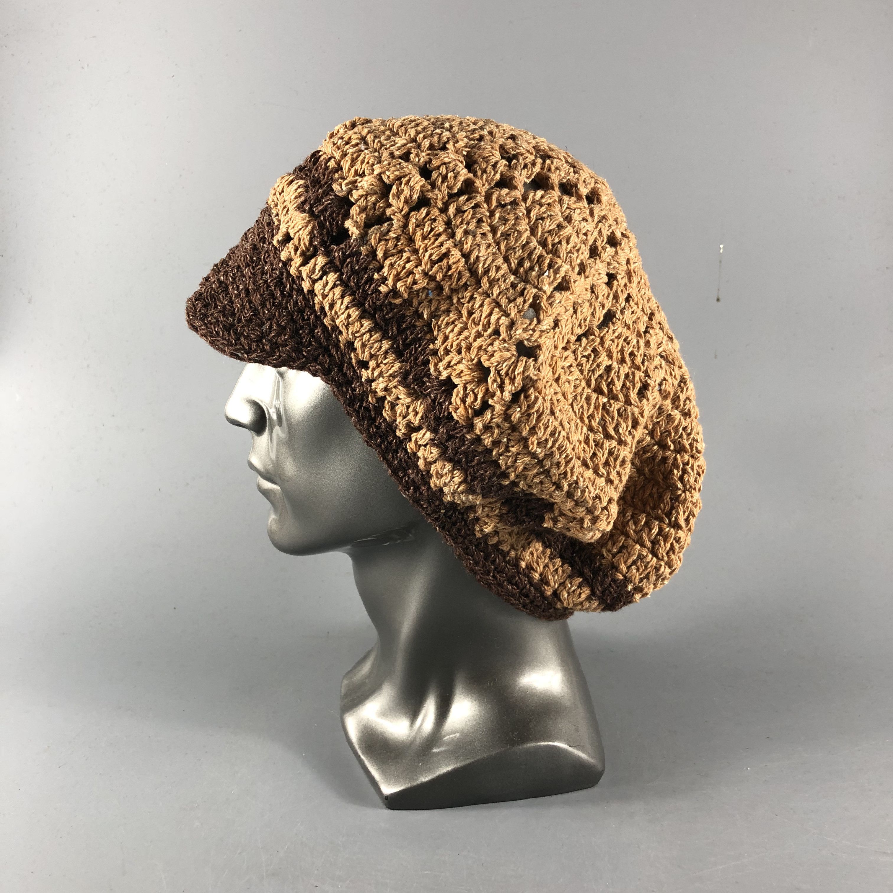 Knit Crochet Slouchy Visor Beanie Snowcap Snow Hat B1056