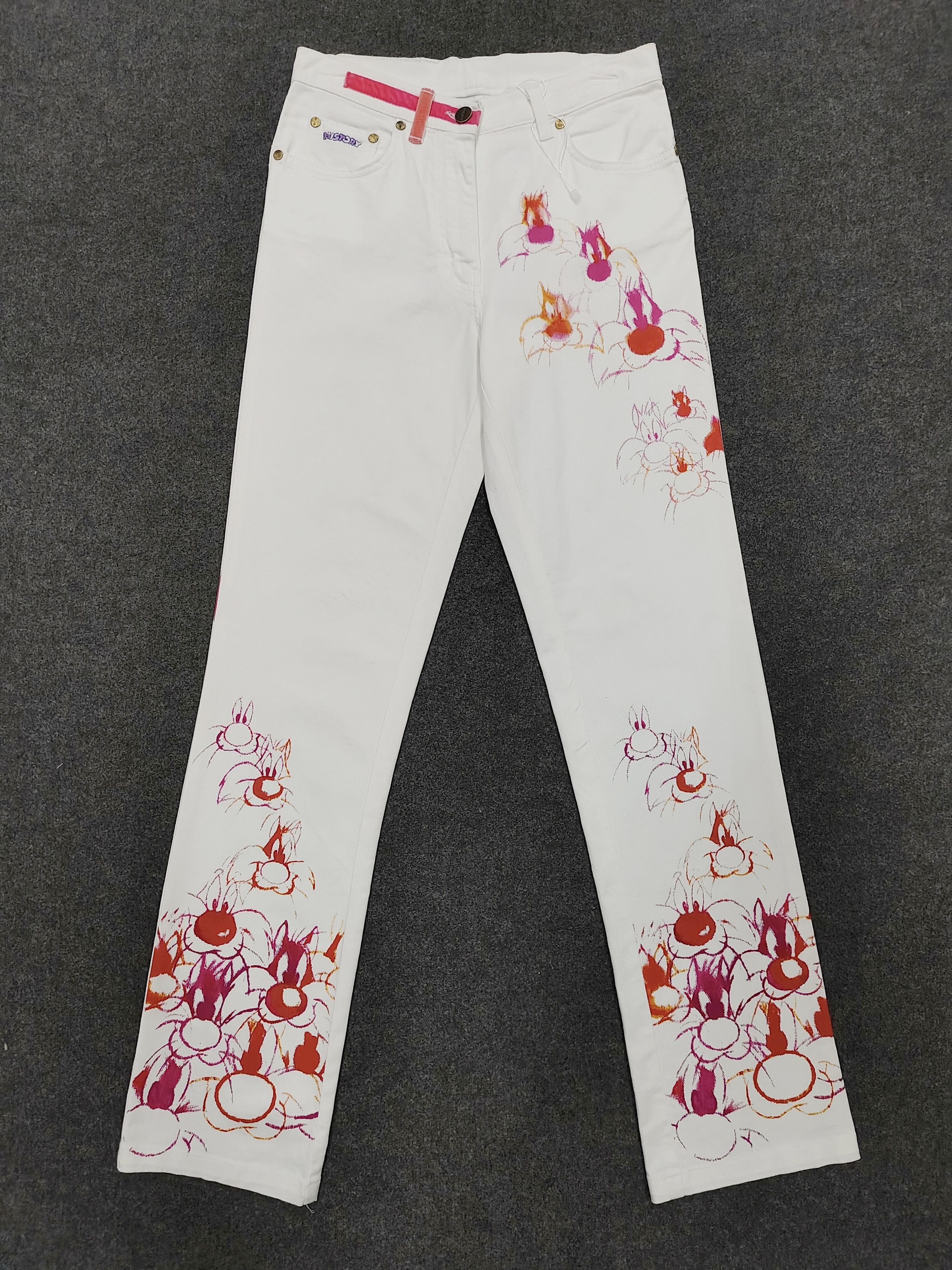 Iceberg 2000s Iceberg- Pop Art Fairy Grunge Sylvester Graphic Jeans Size 28" / US 6 / IT 42 - 1 Thumbnail