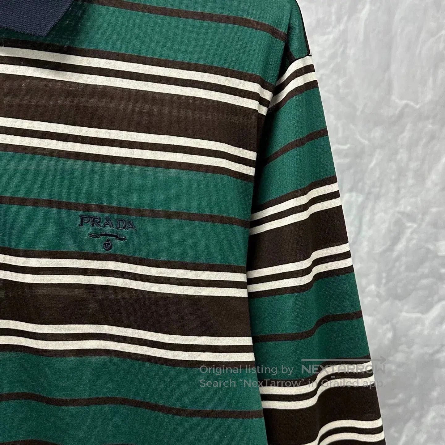 Prada prada ss24 striped long sleeve polo shirt. Size US L / EU 52-54 / 3 - 3 Thumbnail