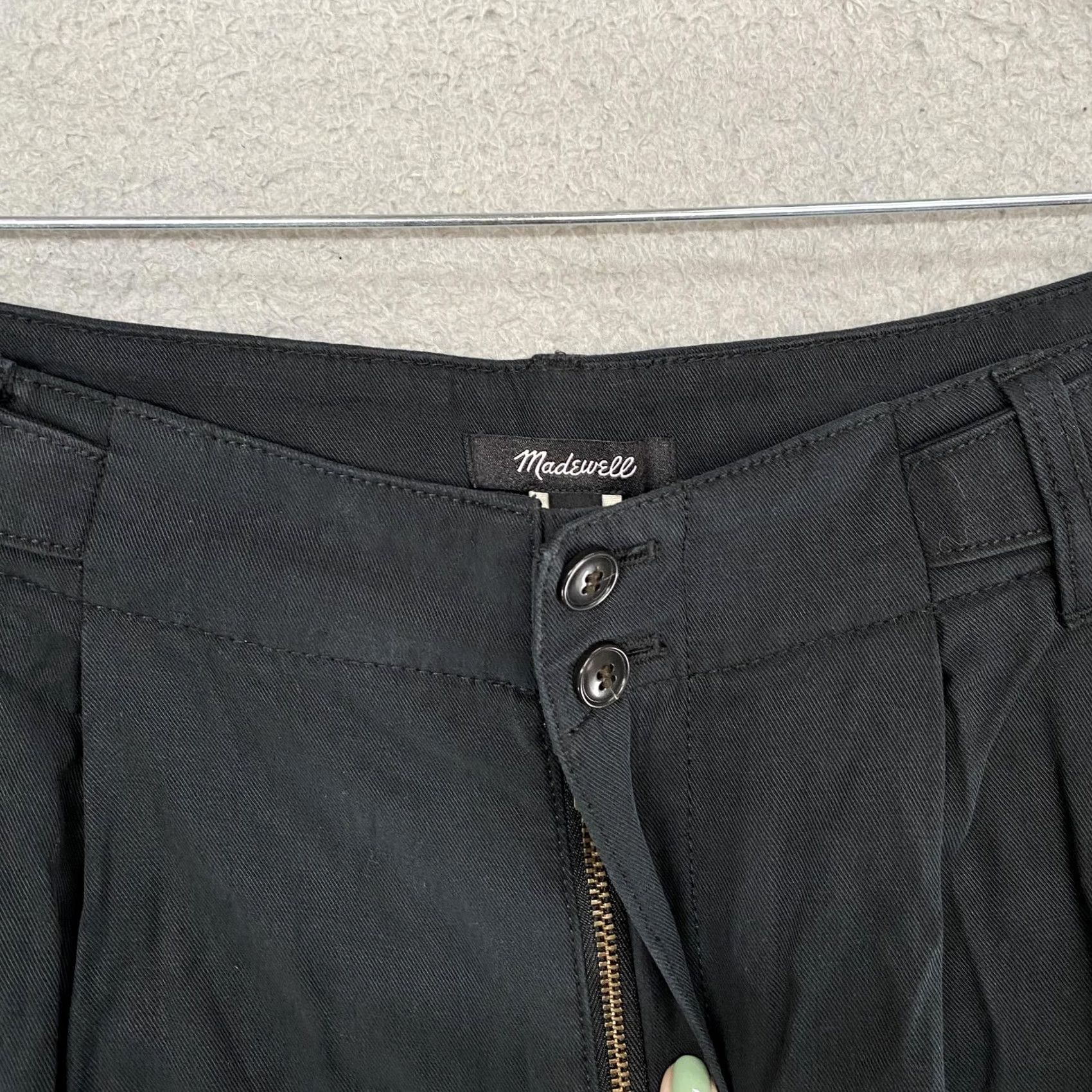 Madewell Madewell Wide Leg Wool Pants Womens 12T Tall Black Pleated Office Trousers Size 34" / US 12 / IT 48 - 5 Thumbnail