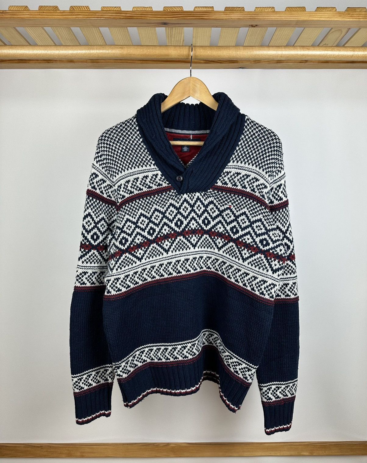 Tommy Hilfiger × Vintage Vintage Tommy Hilfiger Knit Cardigan Sweater Size US M / EU 48-50 / 2 - 1 Thumbnail