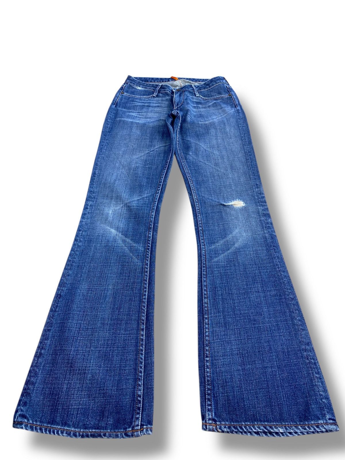 Japanese Brand Japanese Brand Dark Wash Ripped Style Flare Jeans Size US 28 / EU 44 - 1 Thumbnail