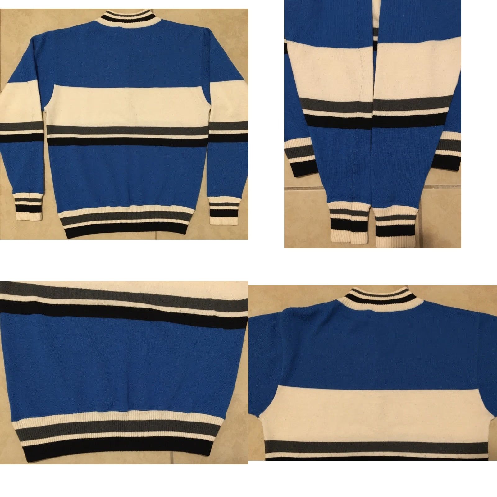 PEARL iZUMi VINTAGE Pearl Izumi Striped 1/4 Zip Sweater XS Cycling Men Size XS White/Blue 80s 90s Surf Bike Racing Gift Size US XS / EU 42 / 0 - 8 Thumbnail