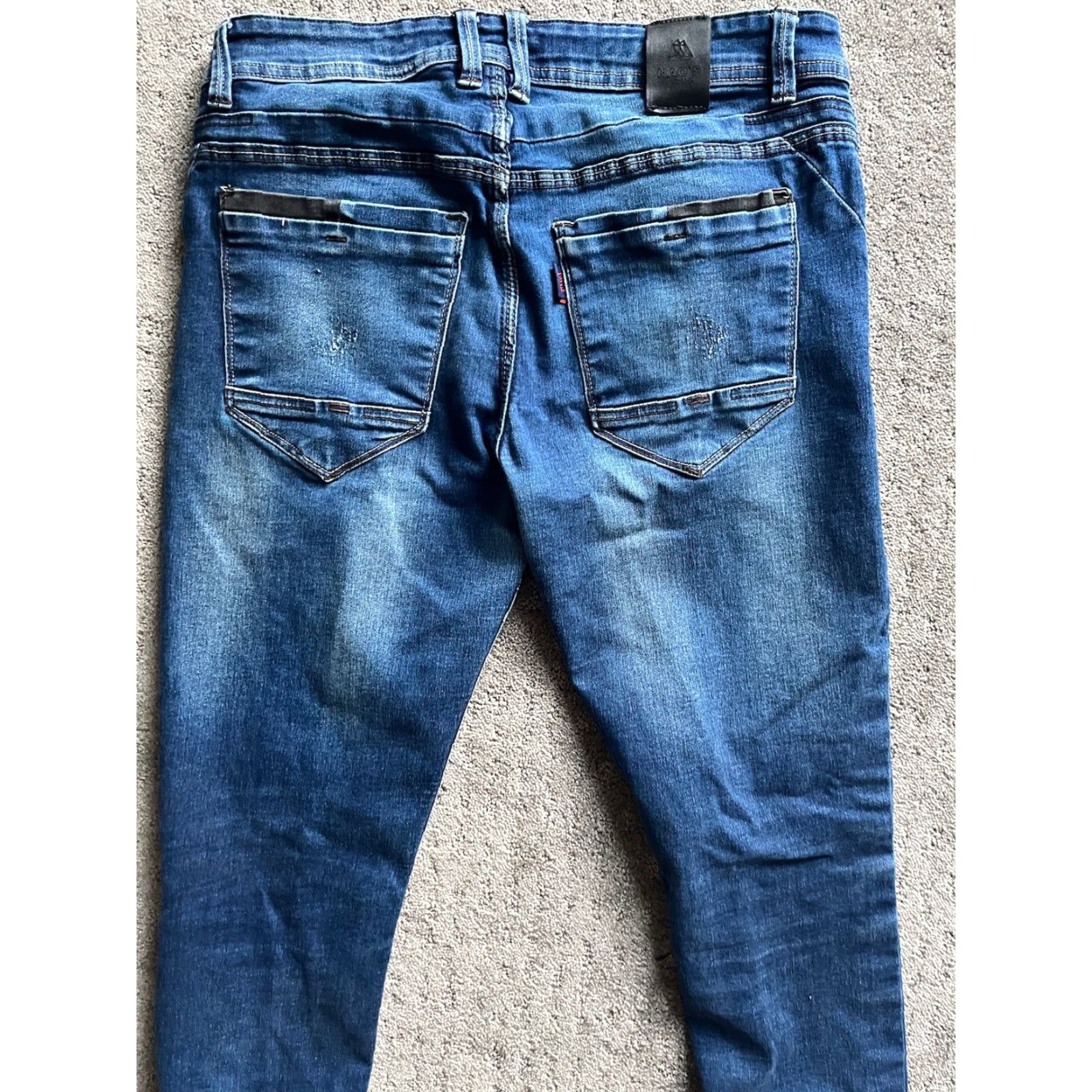Vintage VINTAGE Naos Industry Jeans Skinny 30x30 Distressed Blue Mens Jeans 30 Regular Cotton Spandex Inseam 30" Distressed Pockets 90s 30 Mens Size US 30 / EU 46 - 2 Thumbnail